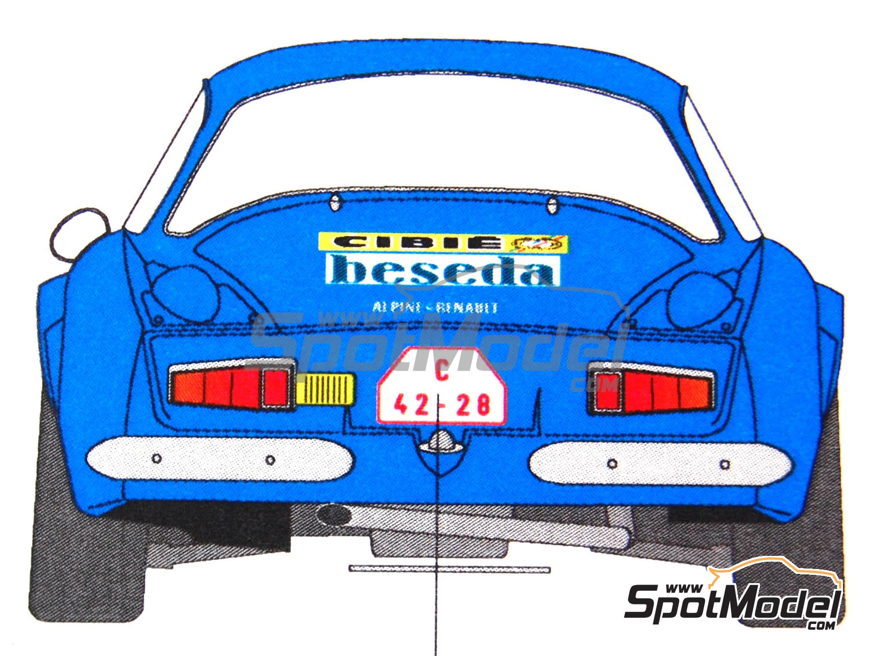 Image 5: Alpine Renault A110 sponsored by Beseda - Skoda Rally 1974 | Marking / livery in 1/24 scale manufactured by Reji Model (ref.&nbsp;REJI-137, also 137)