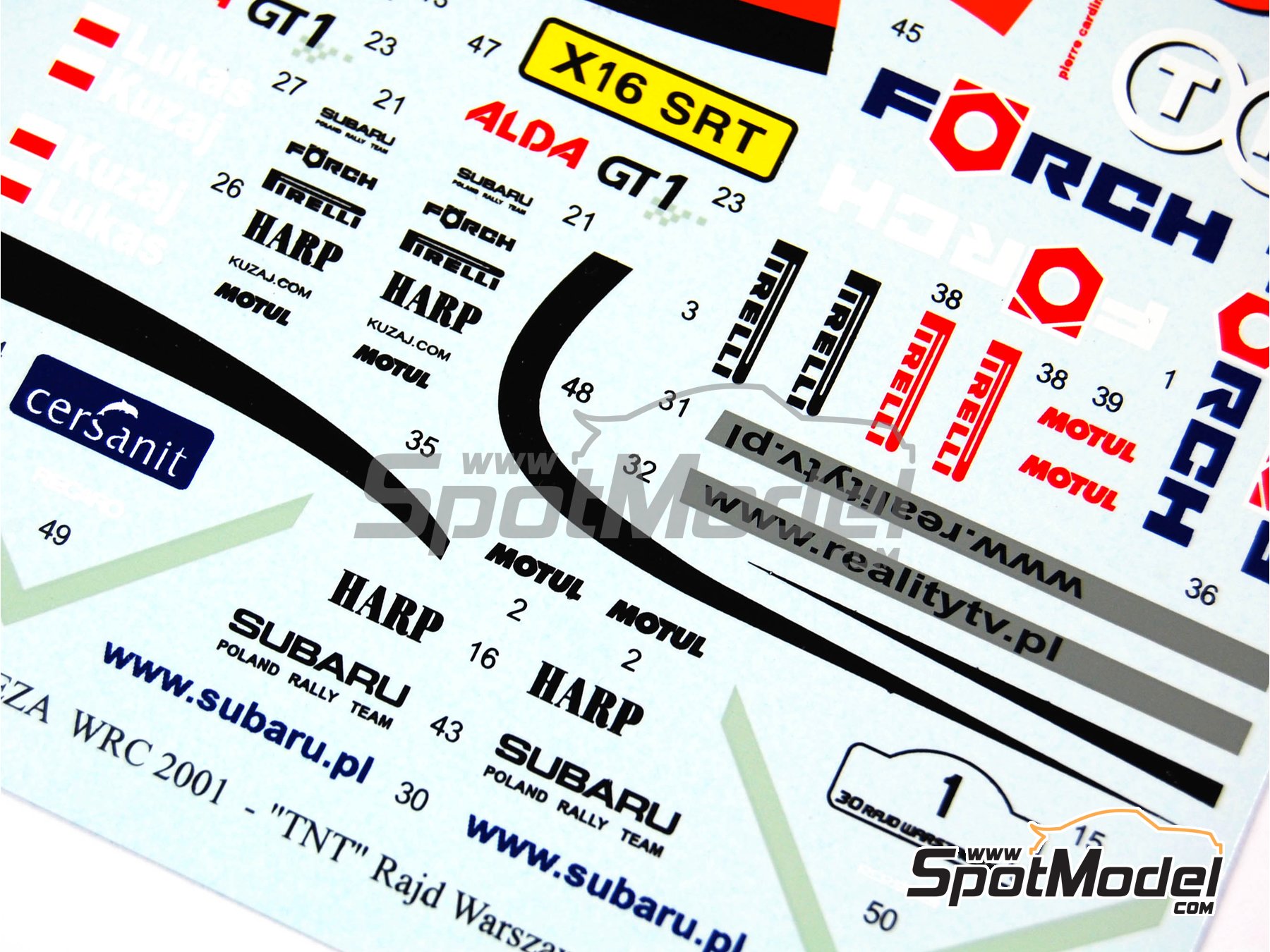 Image 8: Subaru Impreza WRC Subaru Polska Team sponsored by TNT - Rally Rajd Warszawski 2003 | Marking / livery in 1/24 scale manufactured by Reji Model (ref.&nbsp;REJI-145, also 145)