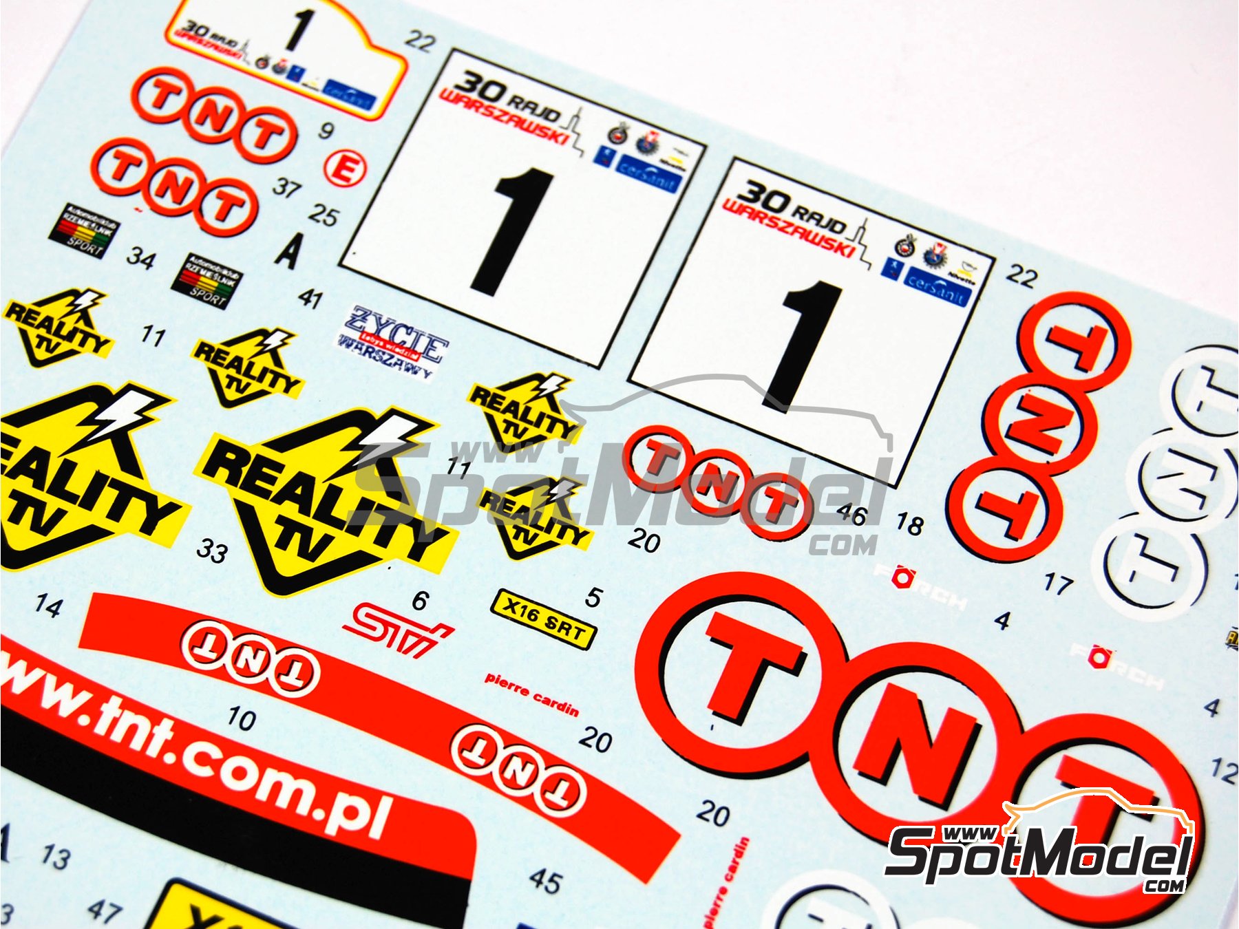 Image 9: Subaru Impreza WRC Subaru Polska Team sponsored by TNT - Rally Rajd Warszawski 2003 | Marking / livery in 1/24 scale manufactured by Reji Model (ref.&nbsp;REJI-145, also 145)