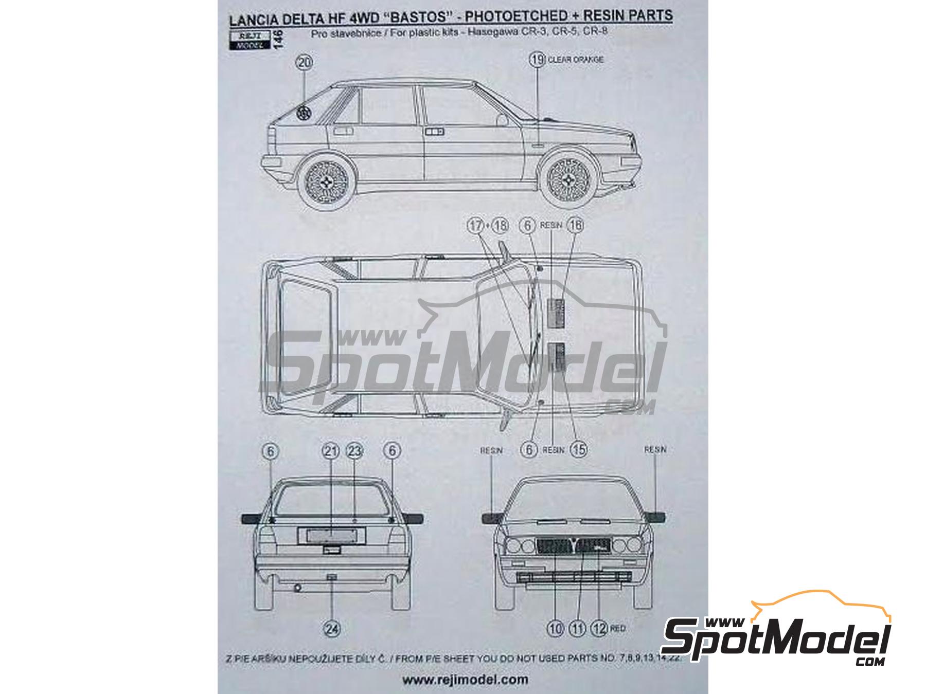 Image 6: Lancia Delta HF 4WD sponsored by Bastos Texaco - Boucles de SPA 1987 | Marking / livery in 1/24 scale manufactured by Reji Model (ref.&nbsp;REJI-146, also 146 and REJI146)