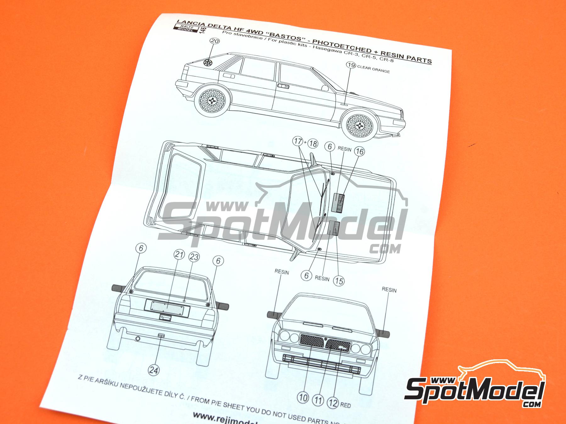 Image 14: Lancia Delta HF 4WD sponsored by Bastos Texaco - Boucles de SPA 1987 | Marking / livery in 1/24 scale manufactured by Reji Model (ref.&nbsp;REJI-146, also 146 and REJI146)