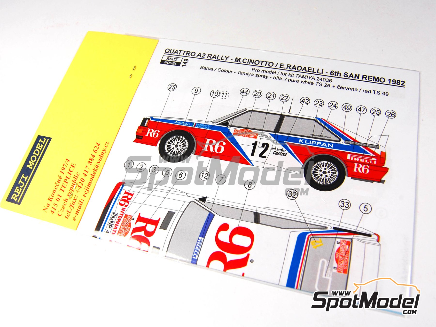 Reji Model 149: Marking / livery 1/24 scale - Audi Quattro Rally ...