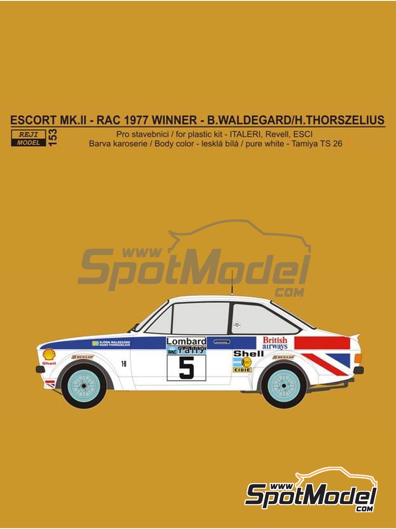 Ford Escort Mk2 Rothmans rally cars 1/43rd scale whitemetal kit  K & R Replicas 