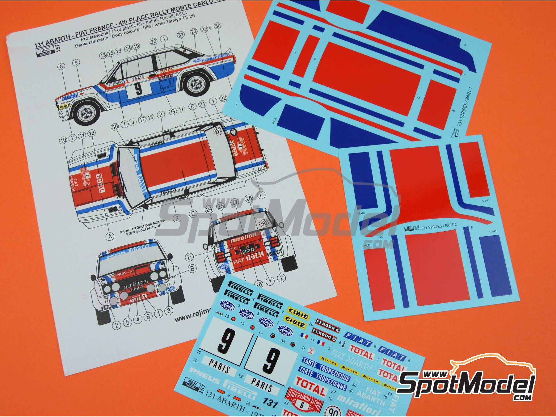 Reji Model 157: Marking / livery 1/24 scale - Fiat 131 Abarth sponsored ...