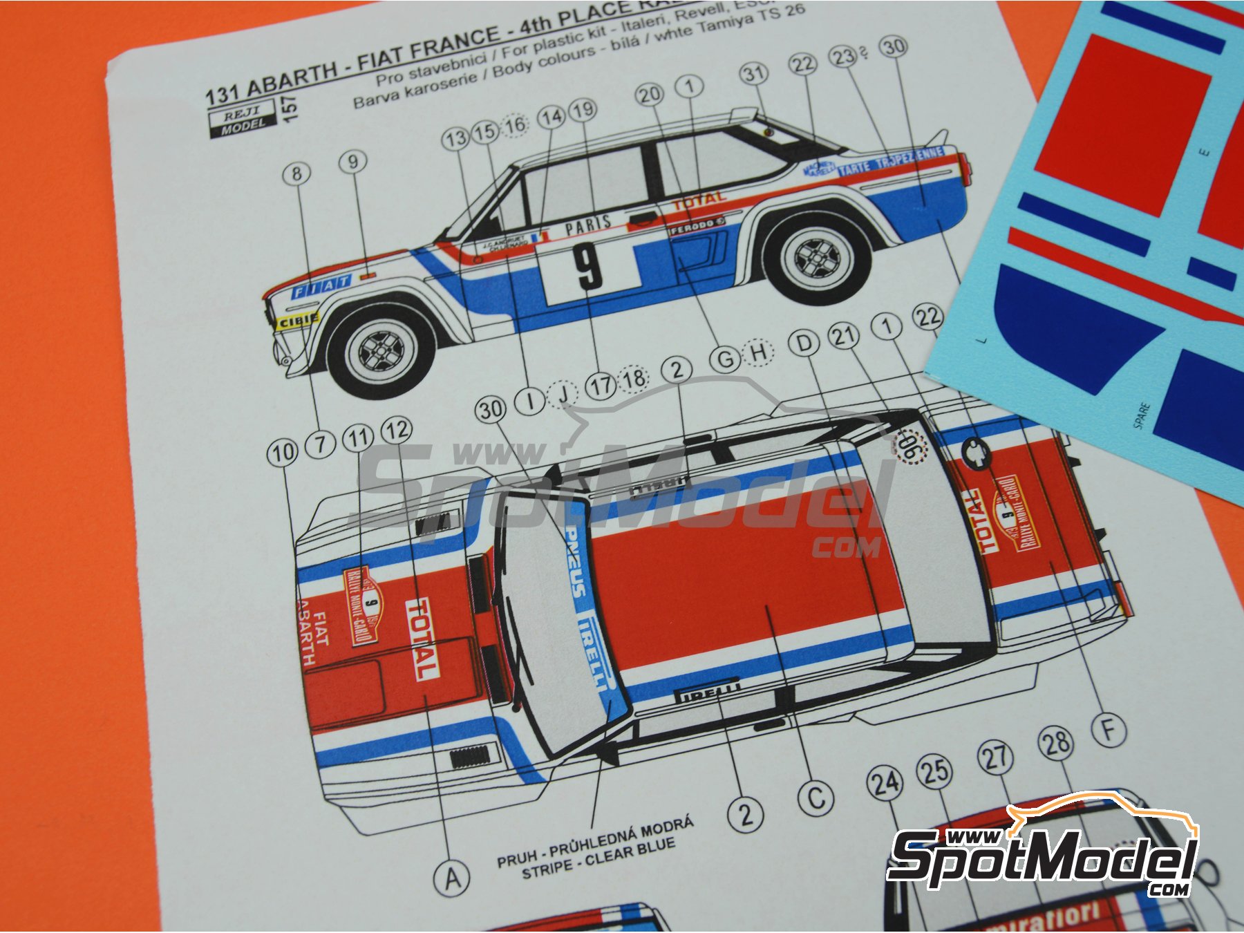 Reji Model 157: Marking / livery 1/24 scale - Fiat 131 Abarth sponsored ...