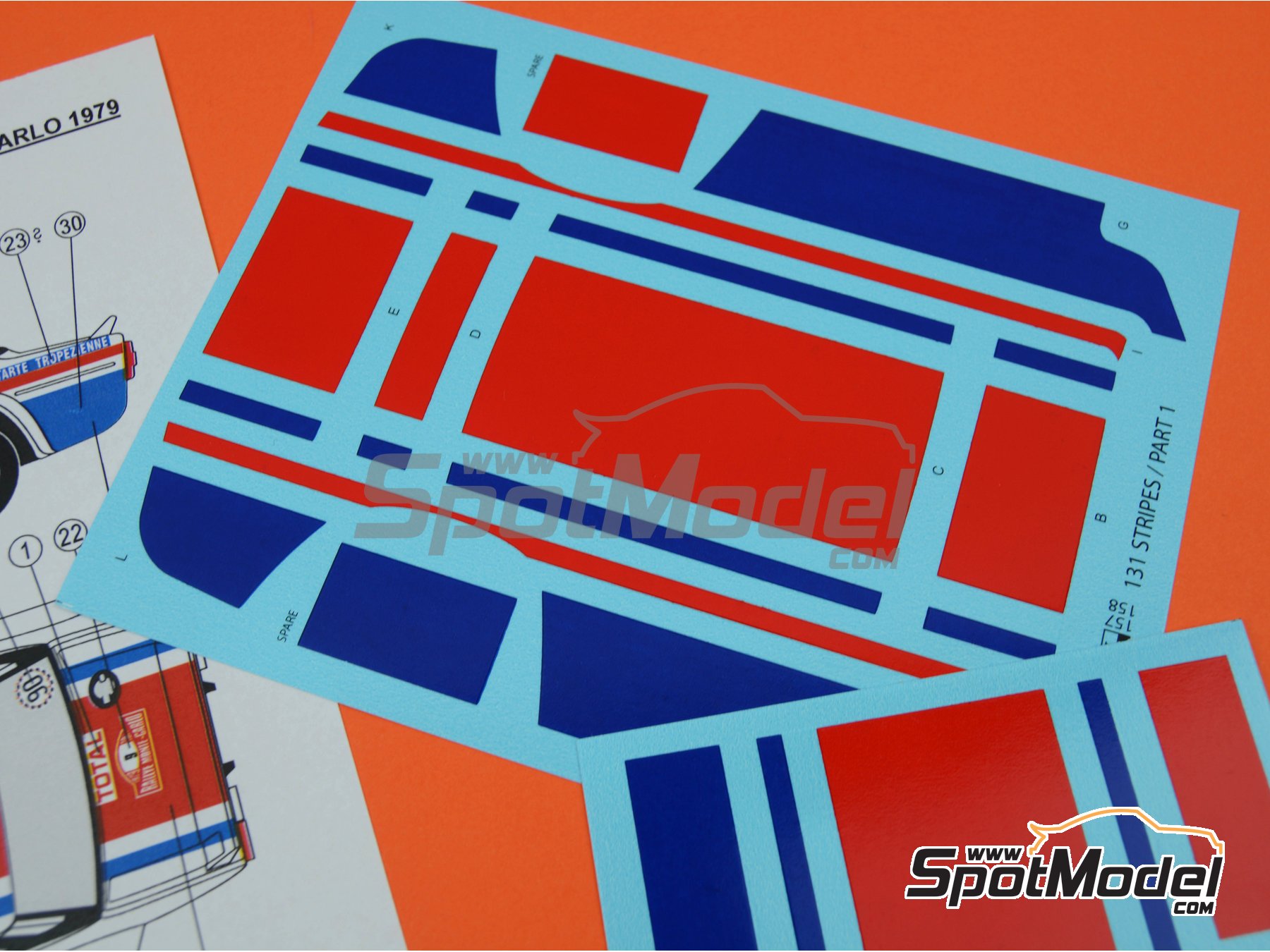 Image 9: Fiat 131 Abarth sponsored by Fiat France - Monte Carlo Rally - Rallye Automobile de Monte-Carlo 1979 | Marking / livery in 1/24 scale manufactured by Reji Model (ref. REJI-157, also 157)