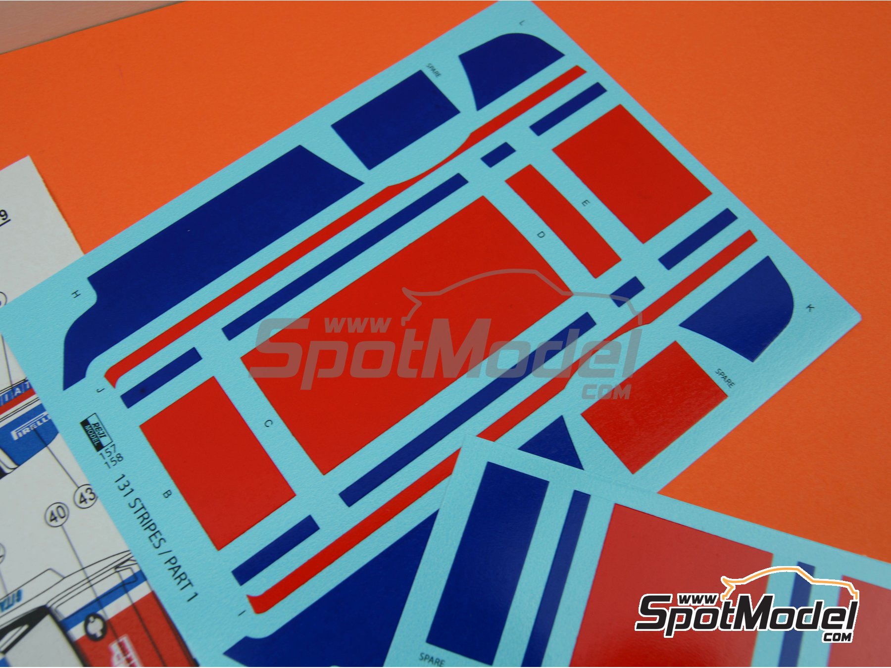 Image 5: Fiat 131 Abarth sponsored by Fiat France - Tour de Corse 1979 | Marking / livery in 1/24 scale manufactured by Reji Model (ref.&nbsp;REJI-158, also 158 and REJIREJI 158)