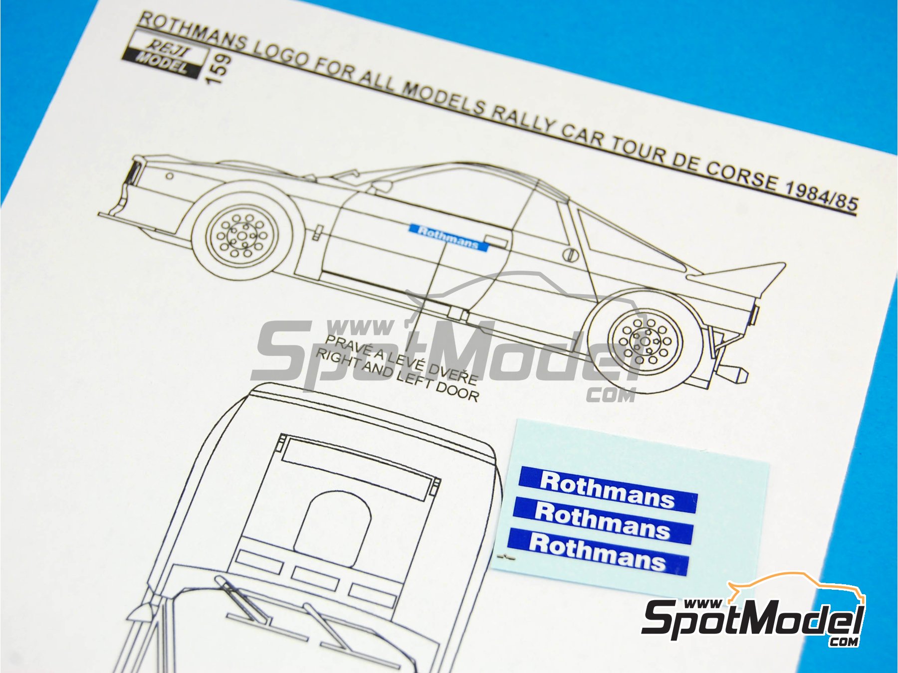 Image 2: Lancia 037 sponsored by Rothmans - Tour de Corse 1984 and 1985 | Marking / livery in 1/24 scale manufactured by Reji Model (ref.&nbsp;REJI-159, also 159)