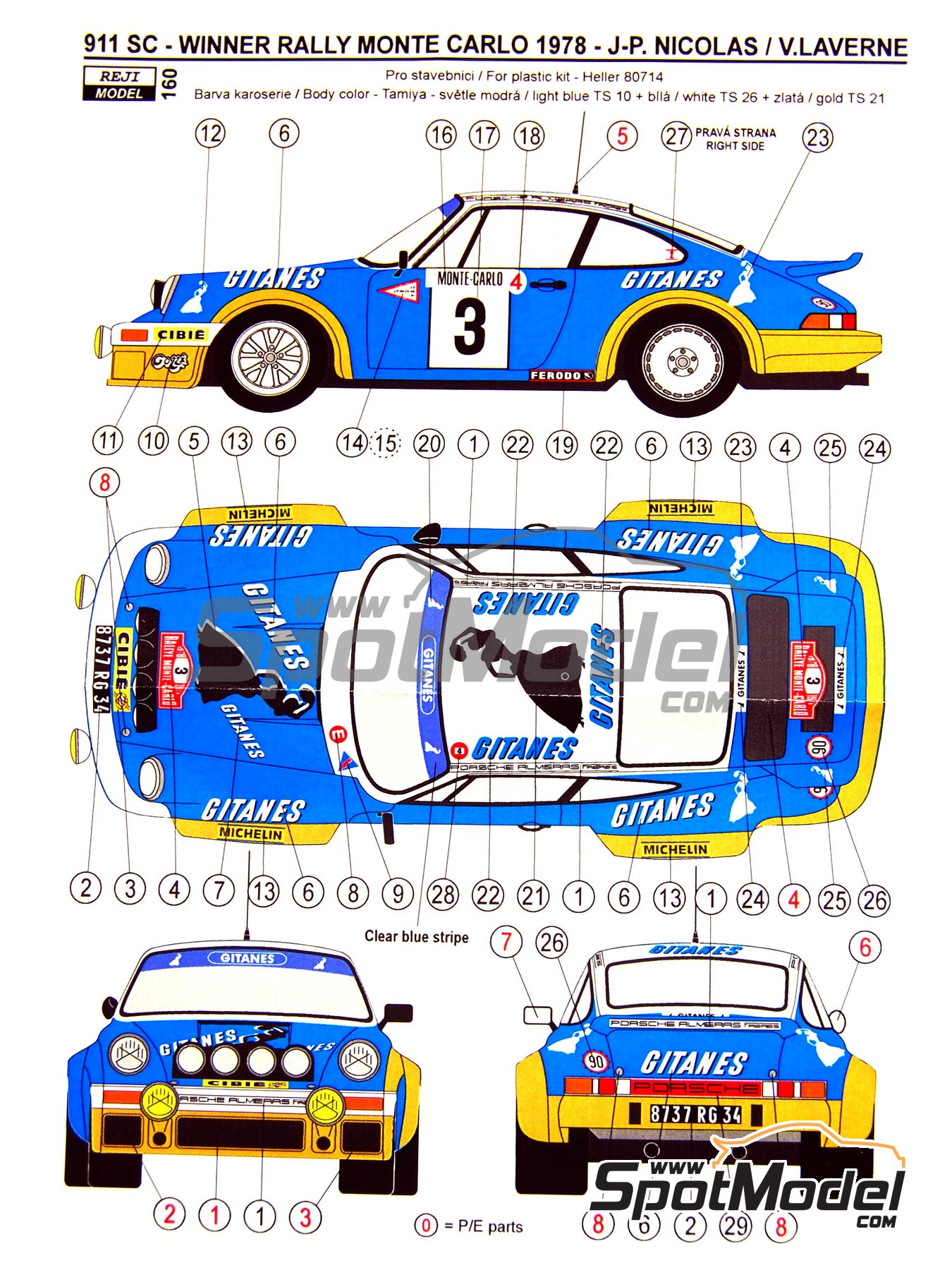 Decals 1/32 ref 576 porsche 911 rally vincent tour de corse 1978 rally wrc 