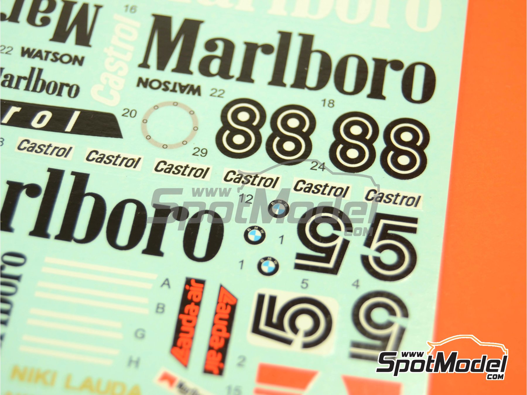 Image 4: BMW M1 Procar sponsored by Marlboro - 1000 Kms Brands Hatch, Monaco Formula 1 Grand Prix, Procar Championship 1980 | Marking / livery in 1/24 scale manufactured by Reji Model (ref.&nbsp;REJI-171, also 171)