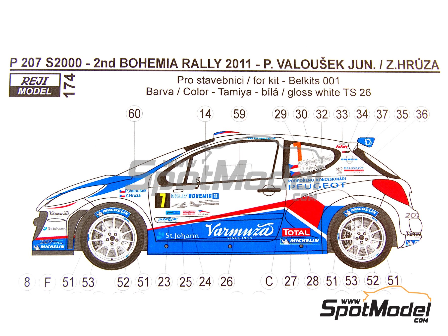 #7 solowow-IRC rally ypres 2013-ncm087 Decals 1/43 peugeot 207 s2000 