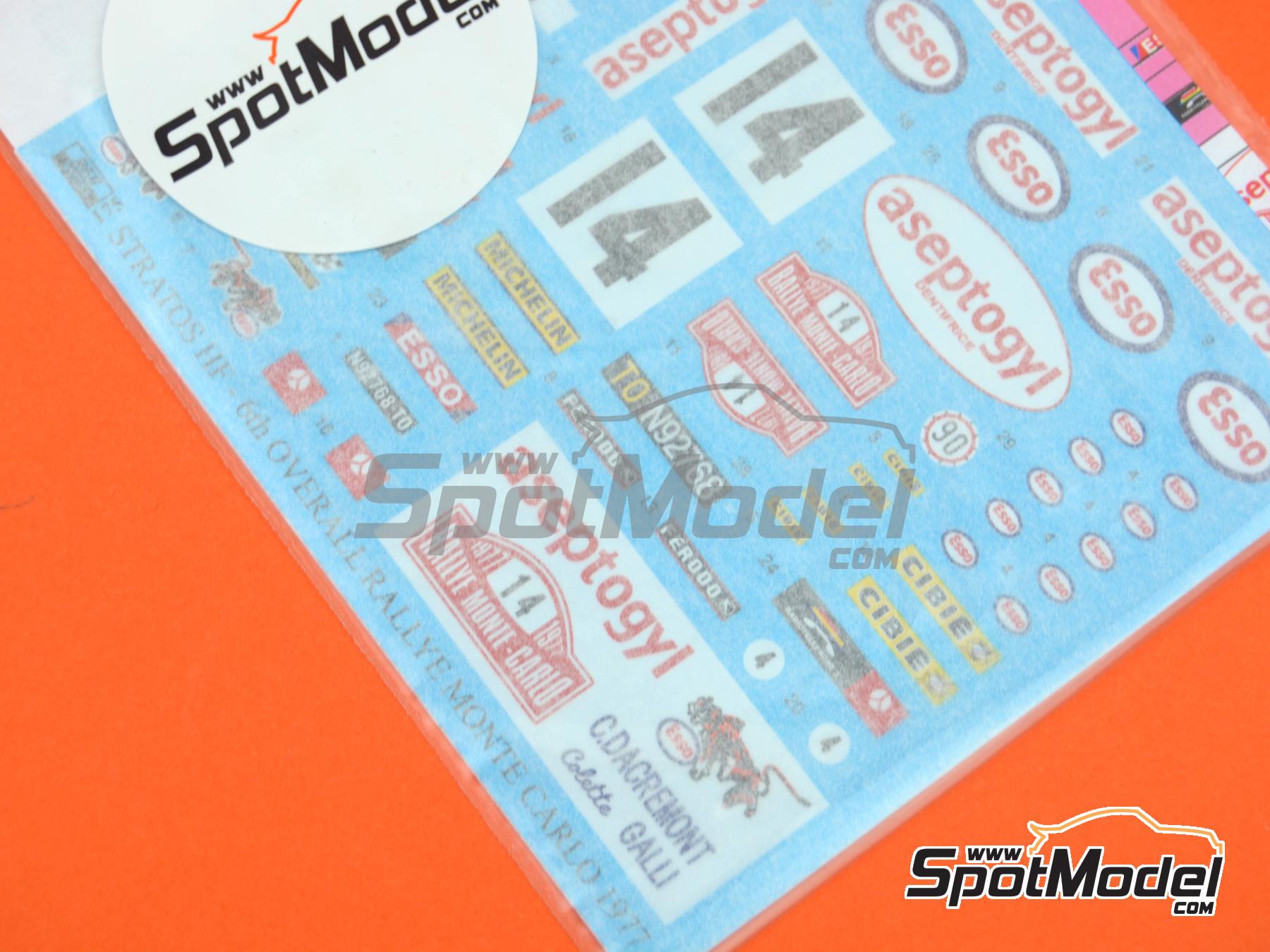 Image 5: Lancia Stratos HF sponsored by Aseptogyl - Monte Carlo Rally - Rallye Automobile de Monte-Carlo 1977 | Marking / livery in 1/24 scale manufactured by Reji Model (ref.&nbsp;REJI-175, also 175)