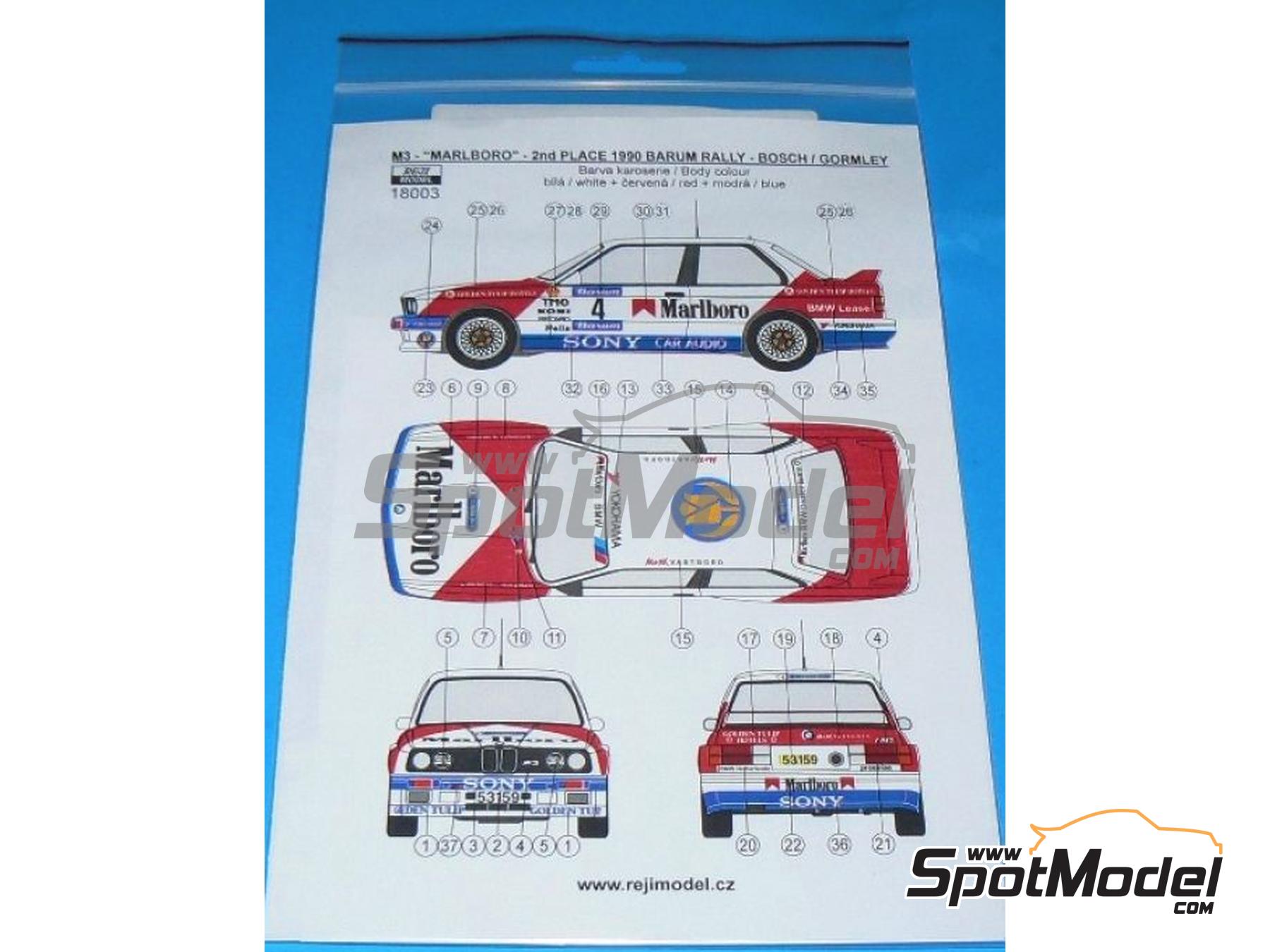 Reji Model 18003: Marking / livery 1/18 scale - BMW M3 E30 Group A BMW ...