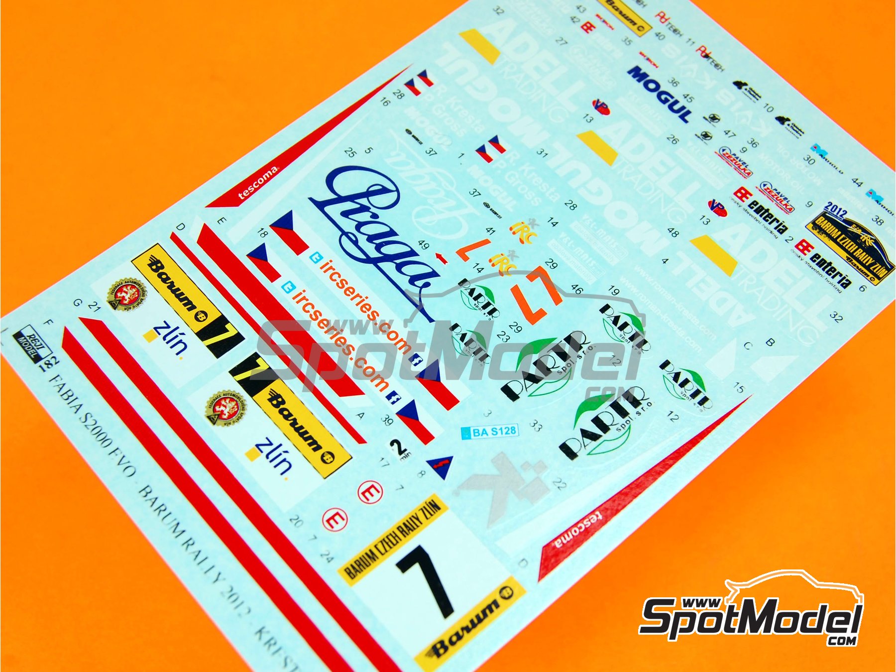 Image 6: Skoda Fabia S2000 Evo sponsored by Mogul - Barum Czech Rally 2012 | Marking / livery in 1/24 scale manufactured by Reji Model (ref.&nbsp;REJI-182, also 182)