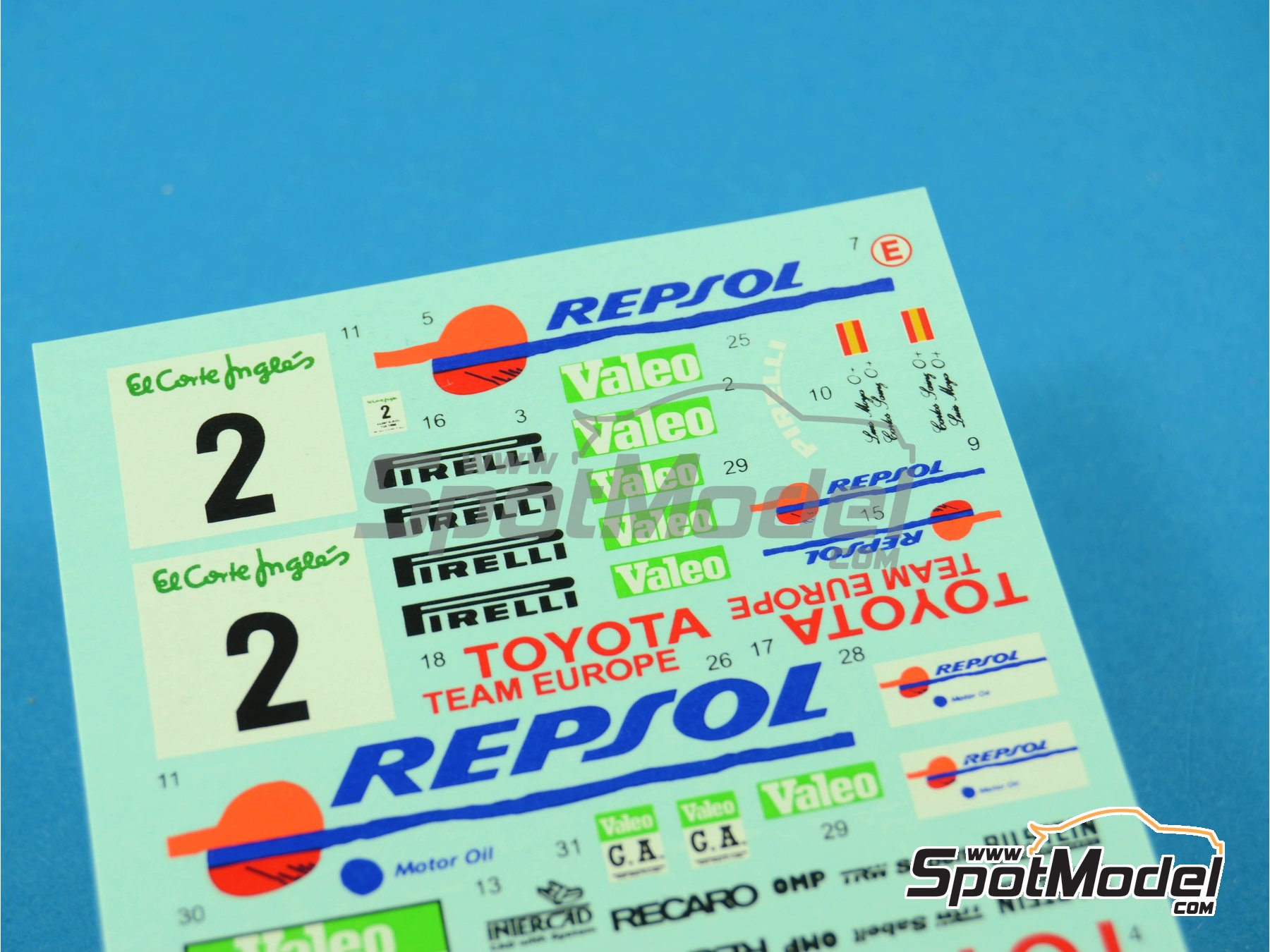 Image 5: Toyota Celica GT-Four ST165 patrocinado por Marlboro - Rally El Corte Ingles Islas Canarias, Rallye Valeo 1989 | Decoraci&oacute;n en escala&nbsp;1/24 fabricado por Reji Model (ref.&nbsp;REJI-185, tambien 185)