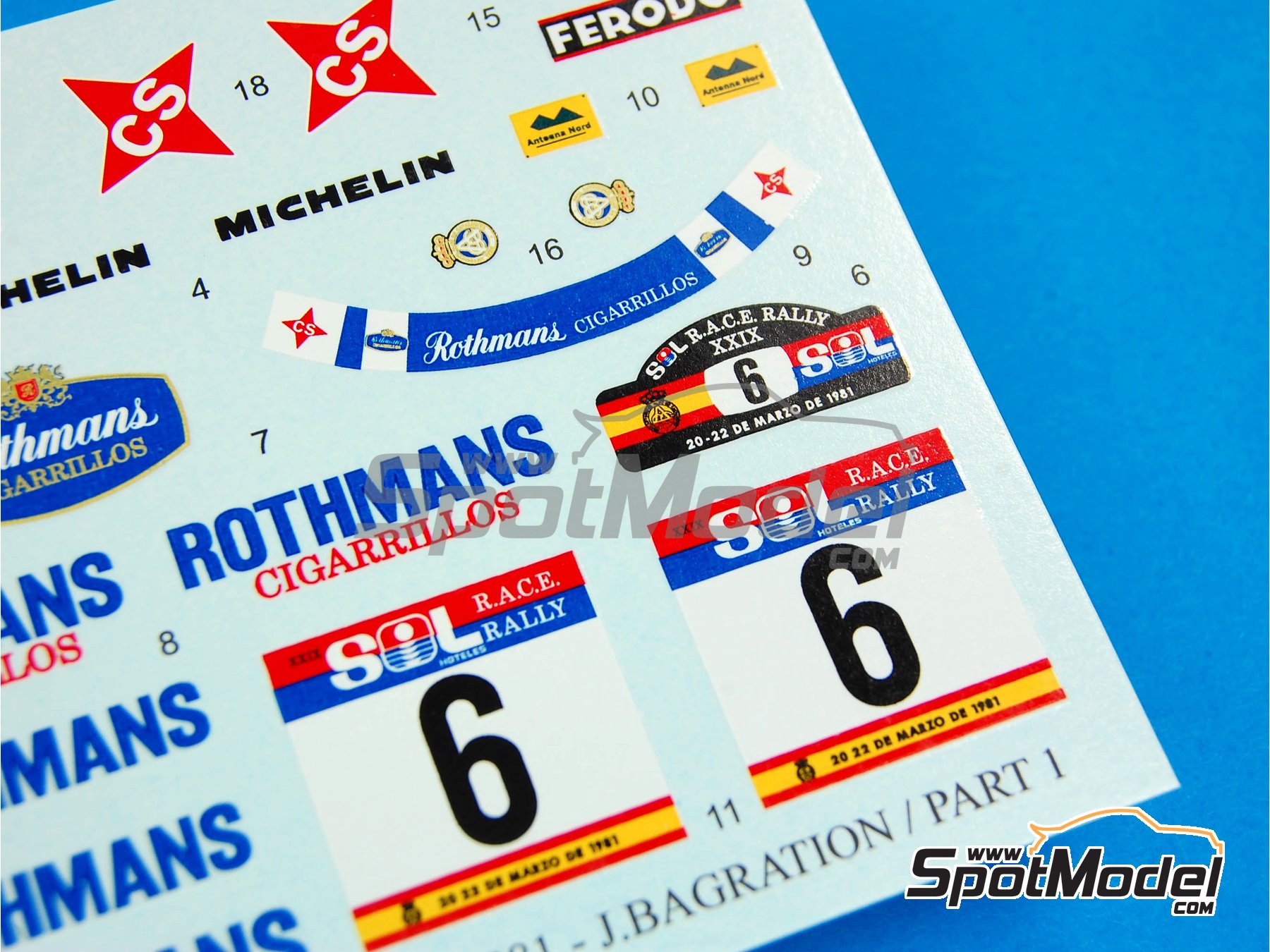 Image 7: Lancia Stratos HF sponsored by Rothmans - Sol-Race Rally 1981 | Marking / livery in 1/24 scale manufactured by Reji Model (ref.&nbsp;REJI-187, also 187)