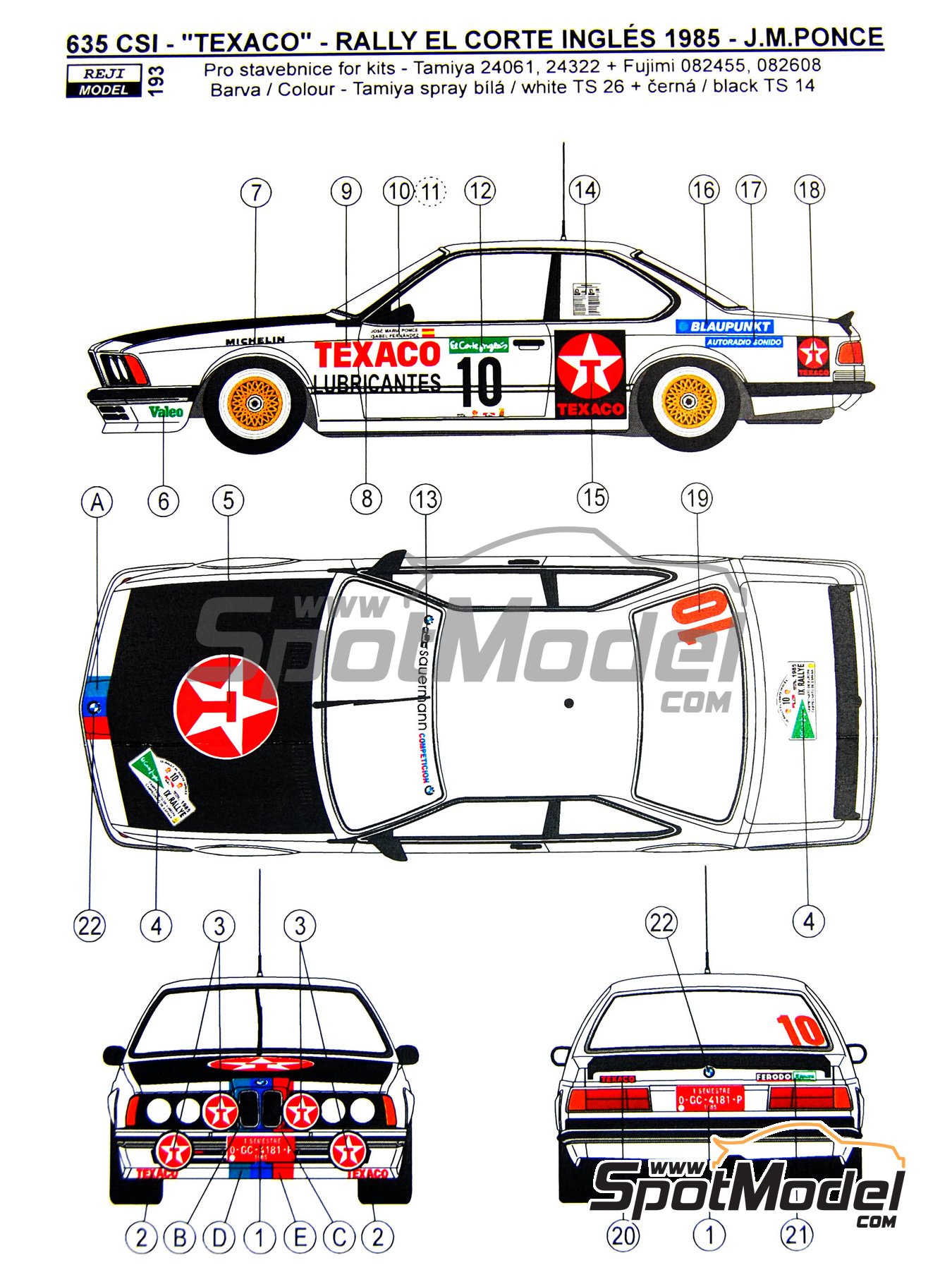 BMW 635 CSI Alpina Garage Du Bac Malcher 1983 Decal 1:43
