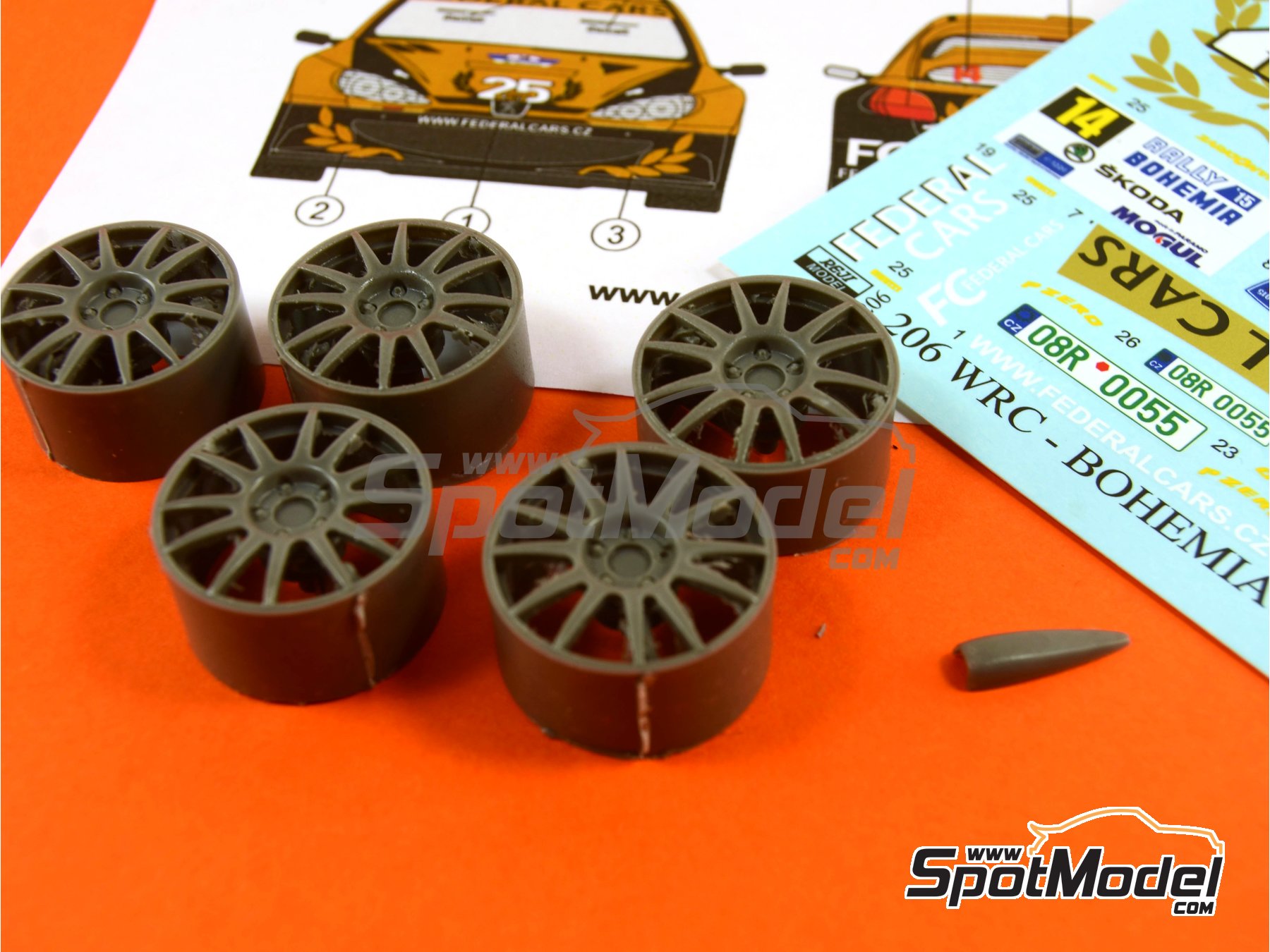 Image 4: Peugeot 206 WRC sponsored by Federal Cars - Bohemia Rally 2015 | Marking / livery in 1/24 scale manufactured by Reji Model (ref.&nbsp;REJI-206, also 206)