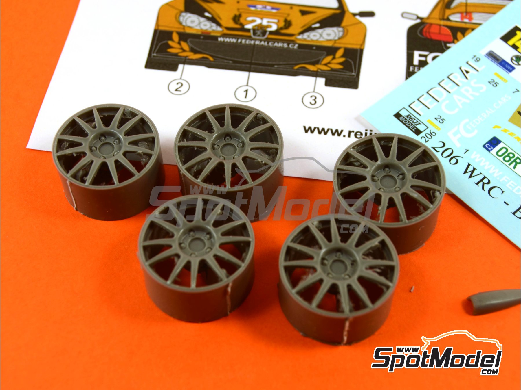 Image 6: Peugeot 206 WRC sponsored by Federal Cars - Bohemia Rally 2015 | Marking / livery in 1/24 scale manufactured by Reji Model (ref.&nbsp;REJI-206, also 206)