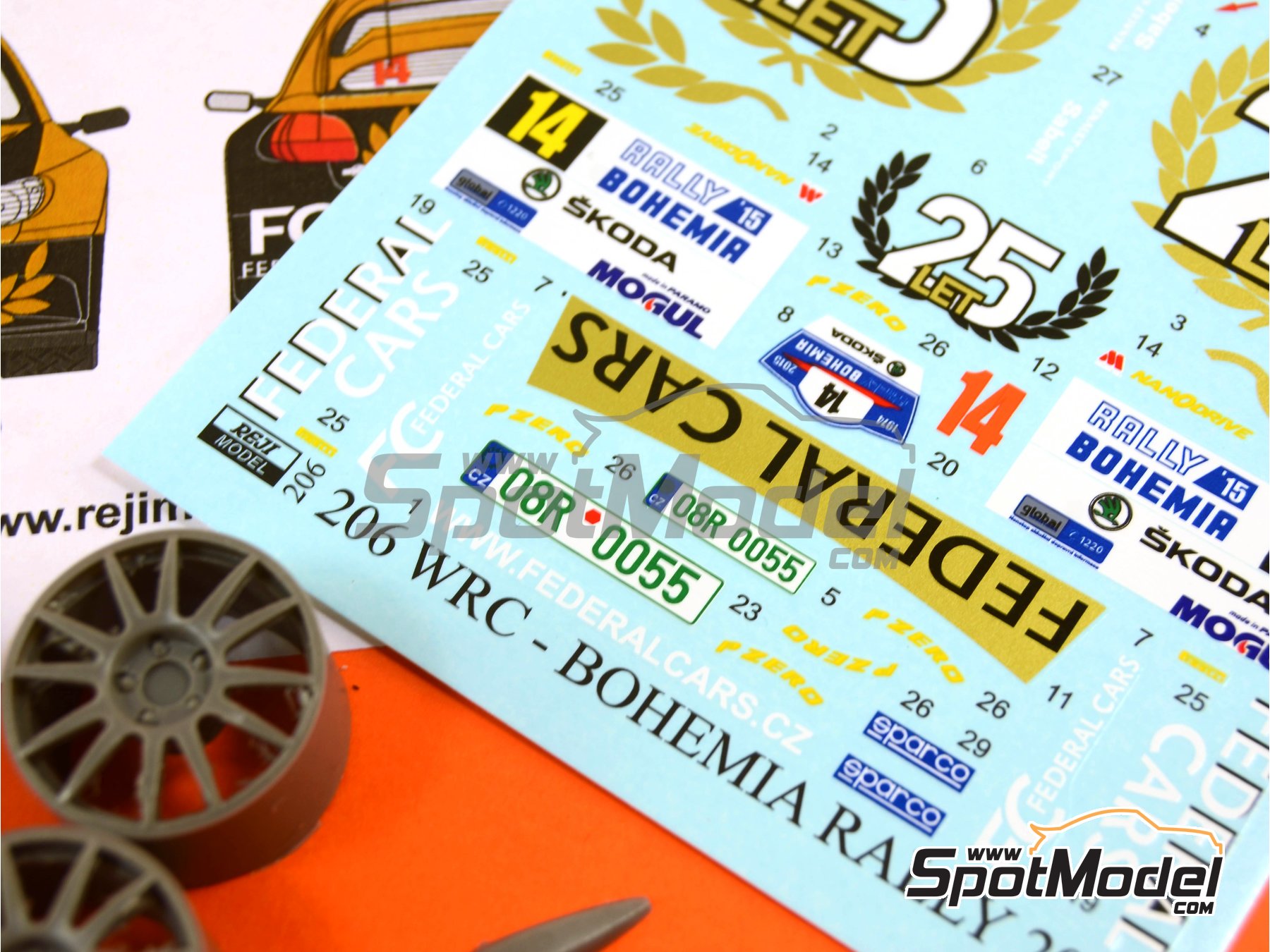 Image 7: Peugeot 206 WRC sponsored by Federal Cars - Bohemia Rally 2015 | Marking / livery in 1/24 scale manufactured by Reji Model (ref.&nbsp;REJI-206, also 206)