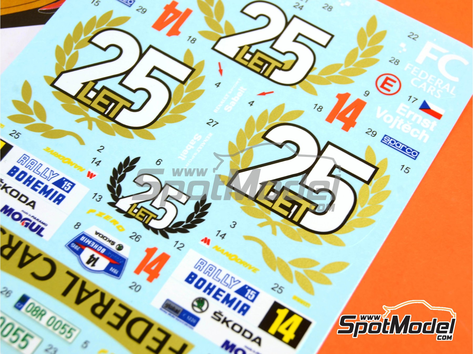 Image 8: Peugeot 206 WRC sponsored by Federal Cars - Bohemia Rally 2015 | Marking / livery in 1/24 scale manufactured by Reji Model (ref.&nbsp;REJI-206, also 206)