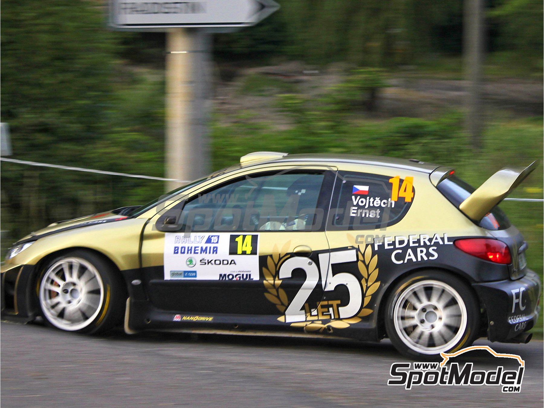 Image 11: Peugeot 206 WRC sponsored by Federal Cars - Bohemia Rally 2015 | Marking / livery in 1/24 scale manufactured by Reji Model (ref.&nbsp;REJI-206, also 206)