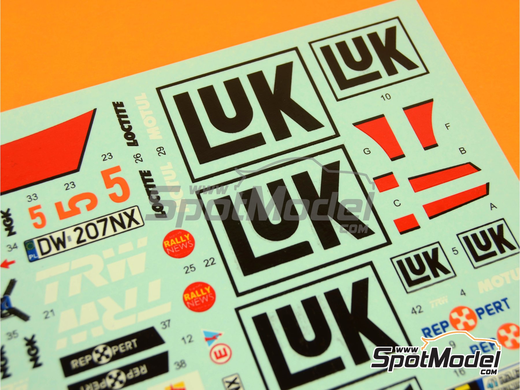 Image 6: Peugeot 207 S2000 Evo sponsored by Luk - Swidnicki Krause Rally 2013 | Marking / livery in 1/24 scale manufactured by Reji Model (ref.&nbsp;REJI-207, also 207)