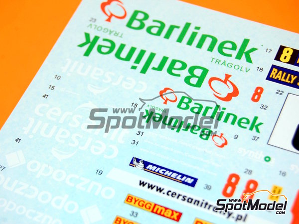 Image 3: Ford Fiesta WRC sponsored by Barlinek - Svezia Sweden Rally 2012 | Decals in 1/24 scale manufactured by Reji Model (ref.&nbsp;REJI-209, also 209)