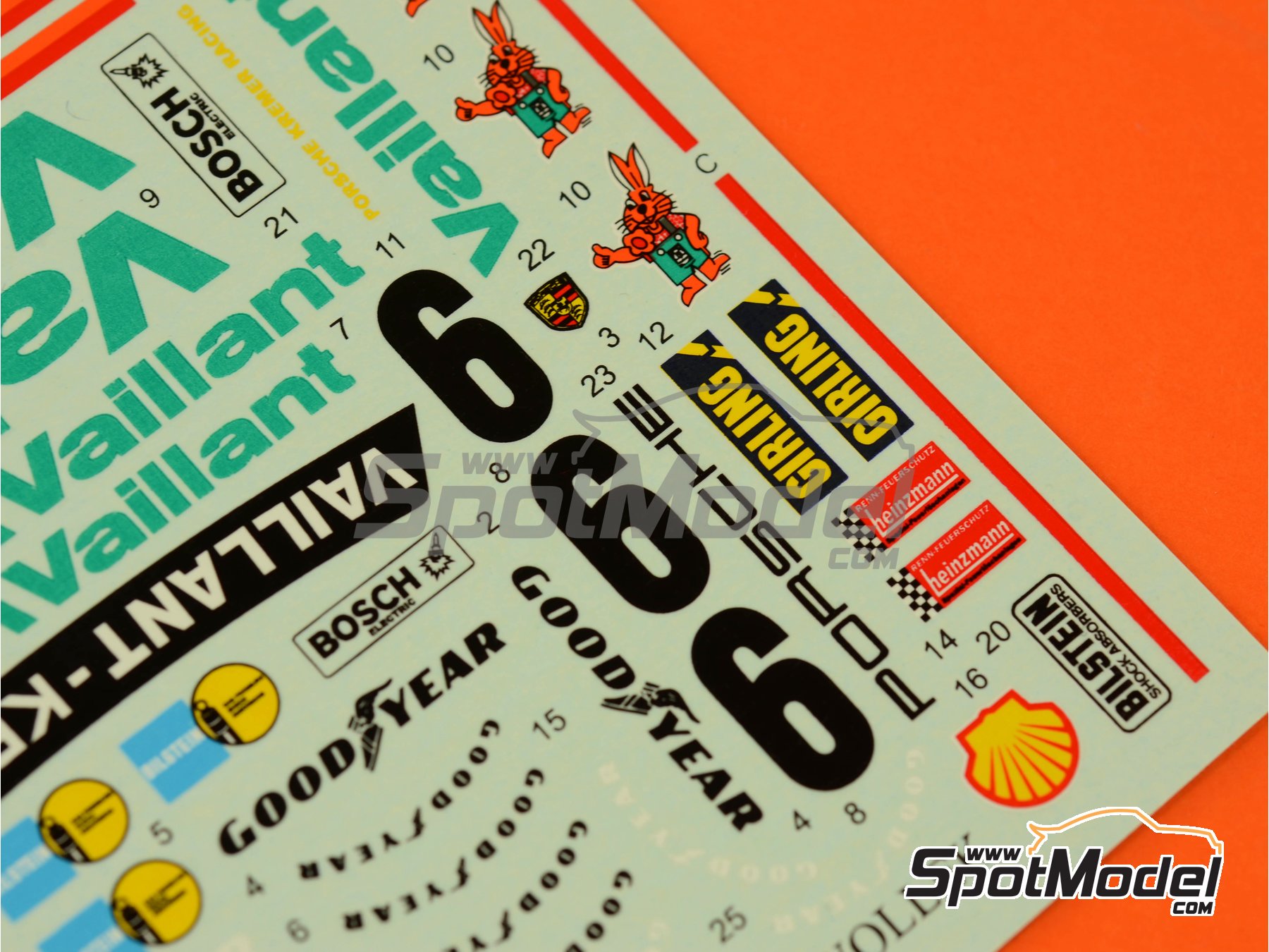 Image 2: Porsche 934 Turbo RSR Group 4 sponsored by Vaillant - ADAC Norisring Trophy 1976 | Marking / livery in 1/24 scale manufactured by Reji Model (ref.&nbsp;REJI-212, also 212)