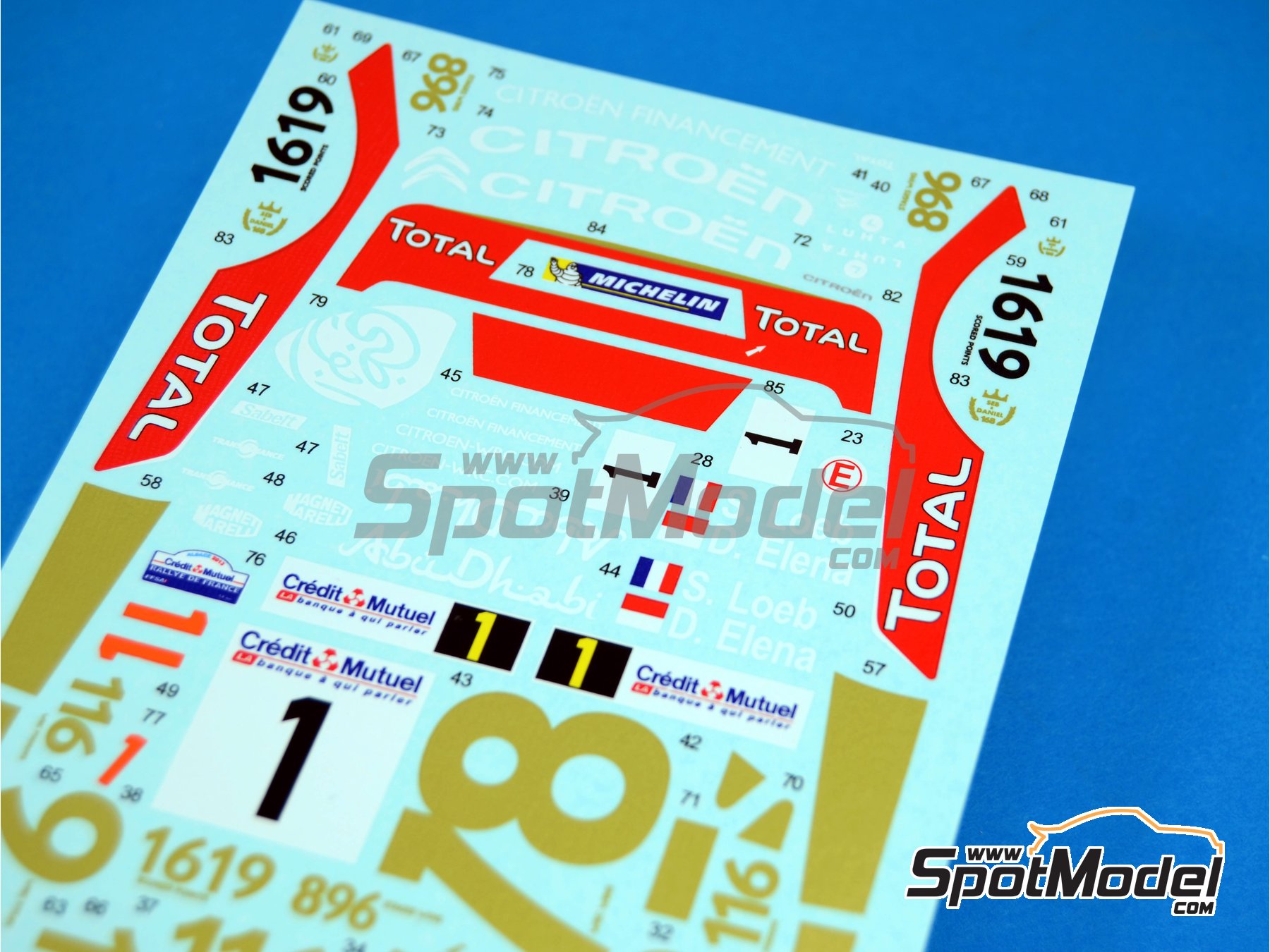 Image 2: Citroen DS3 WRC Citro&euml;n Total Abu Dhabi WRT Team sponsored by Total - Alsace France Rally 2013 | Marking / livery in 1/24 scale manufactured by Reji Model (ref.&nbsp;REJI-215, also 215)