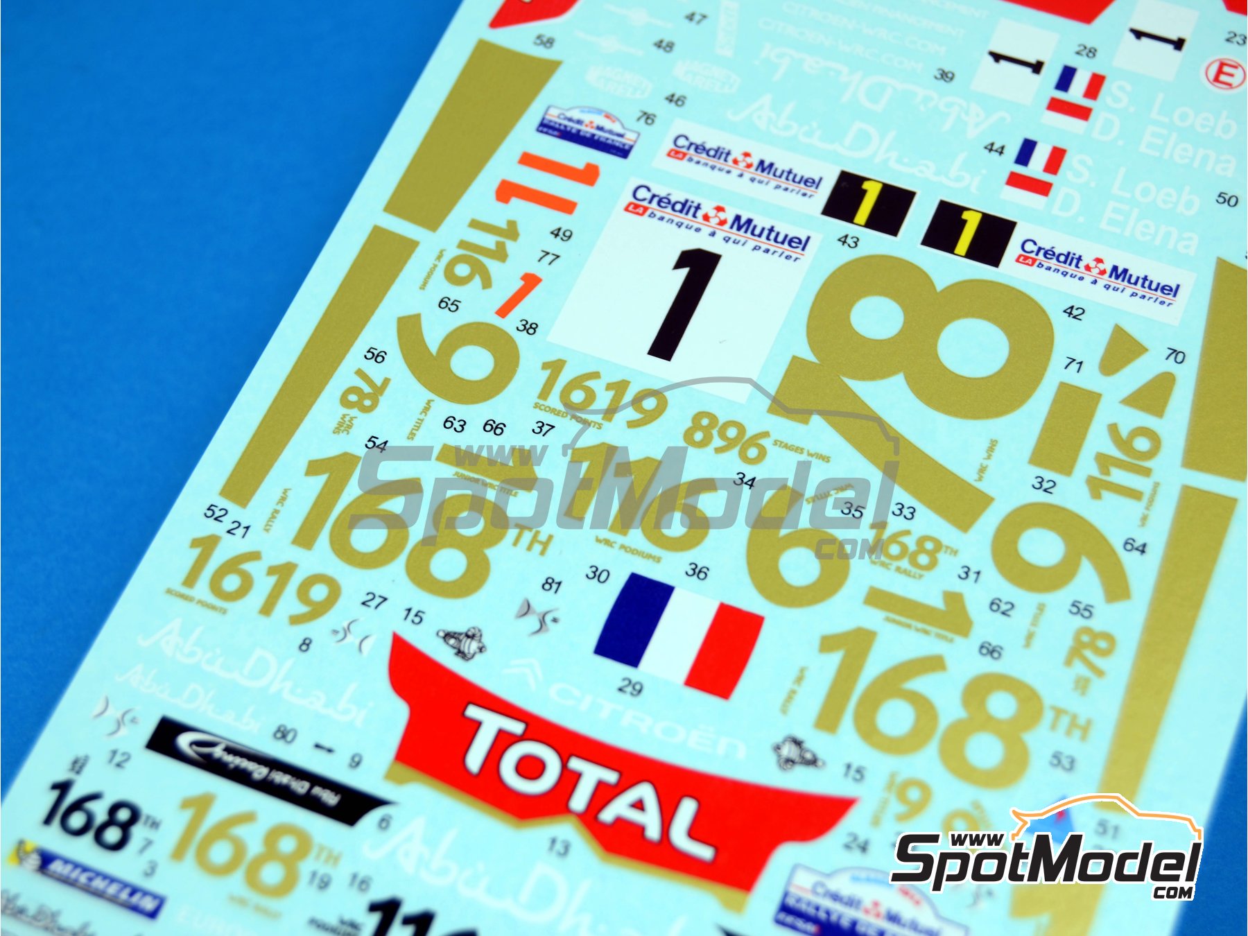 Image 3: Citroen DS3 WRC Citro&euml;n Total Abu Dhabi WRT Team sponsored by Total - Alsace France Rally 2013 | Marking / livery in 1/24 scale manufactured by Reji Model (ref.&nbsp;REJI-215, also 215)