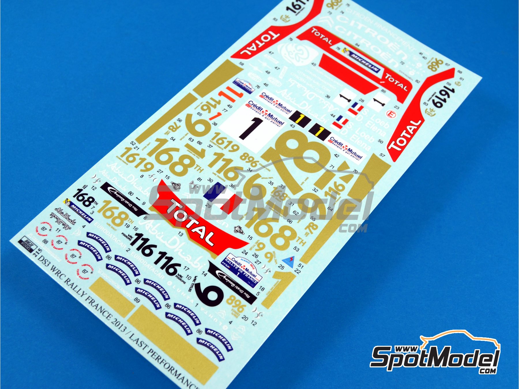 Image 5: Citroen DS3 WRC Citro&euml;n Total Abu Dhabi WRT Team sponsored by Total - Alsace France Rally 2013 | Marking / livery in 1/24 scale manufactured by Reji Model (ref.&nbsp;REJI-215, also 215)