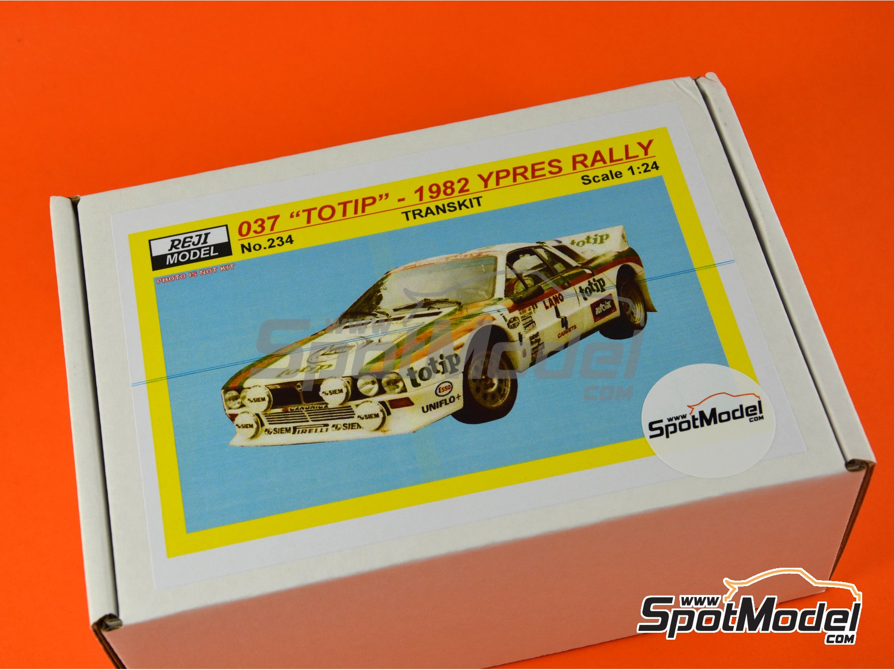 Image 3: Lancia 037 WRC sponsored by Totip - Ypres Rally 1982 | Marking / livery in 1/24 scale manufactured by Reji Model (ref. REJI-234, also 234)