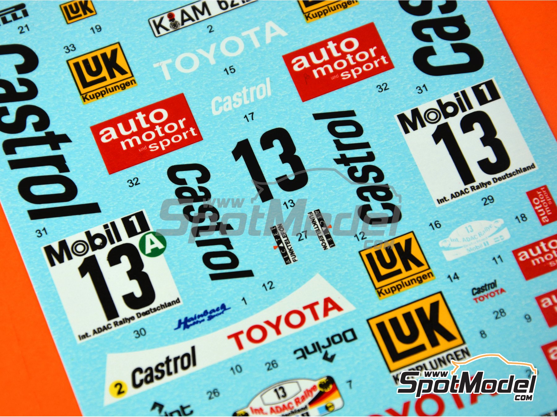 Image 3: Toyota Celica GT-Four ST165 sponsored by Castrol - ADAC Deutschland Rally 1990 | Marking / livery in 1/24 scale manufactured by Reji Model (ref.&nbsp;REJI-237, also 237)