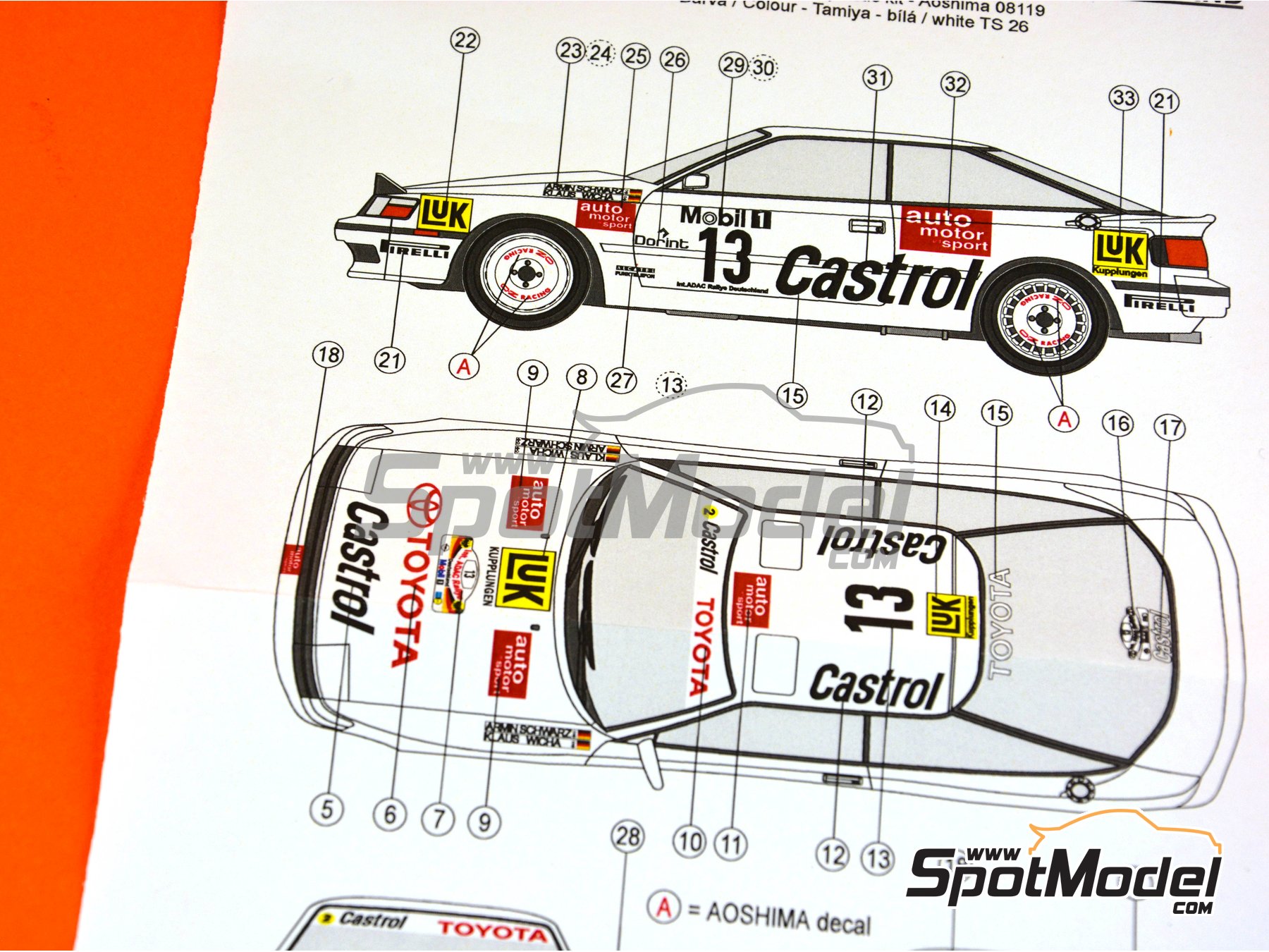 Image 7: Toyota Celica GT-Four ST165 sponsored by Castrol - ADAC Deutschland Rally 1990 | Marking / livery in 1/24 scale manufactured by Reji Model (ref.&nbsp;REJI-237, also 237)