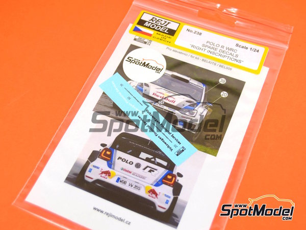 Image 3: Volkswagen Polo R WRC sponsored by Volkswagen Financial Services - Alsace France Rally | Marking / livery in 1/24 scale manufactured by Reji Model (ref.&nbsp;REJI-238, also 238)
