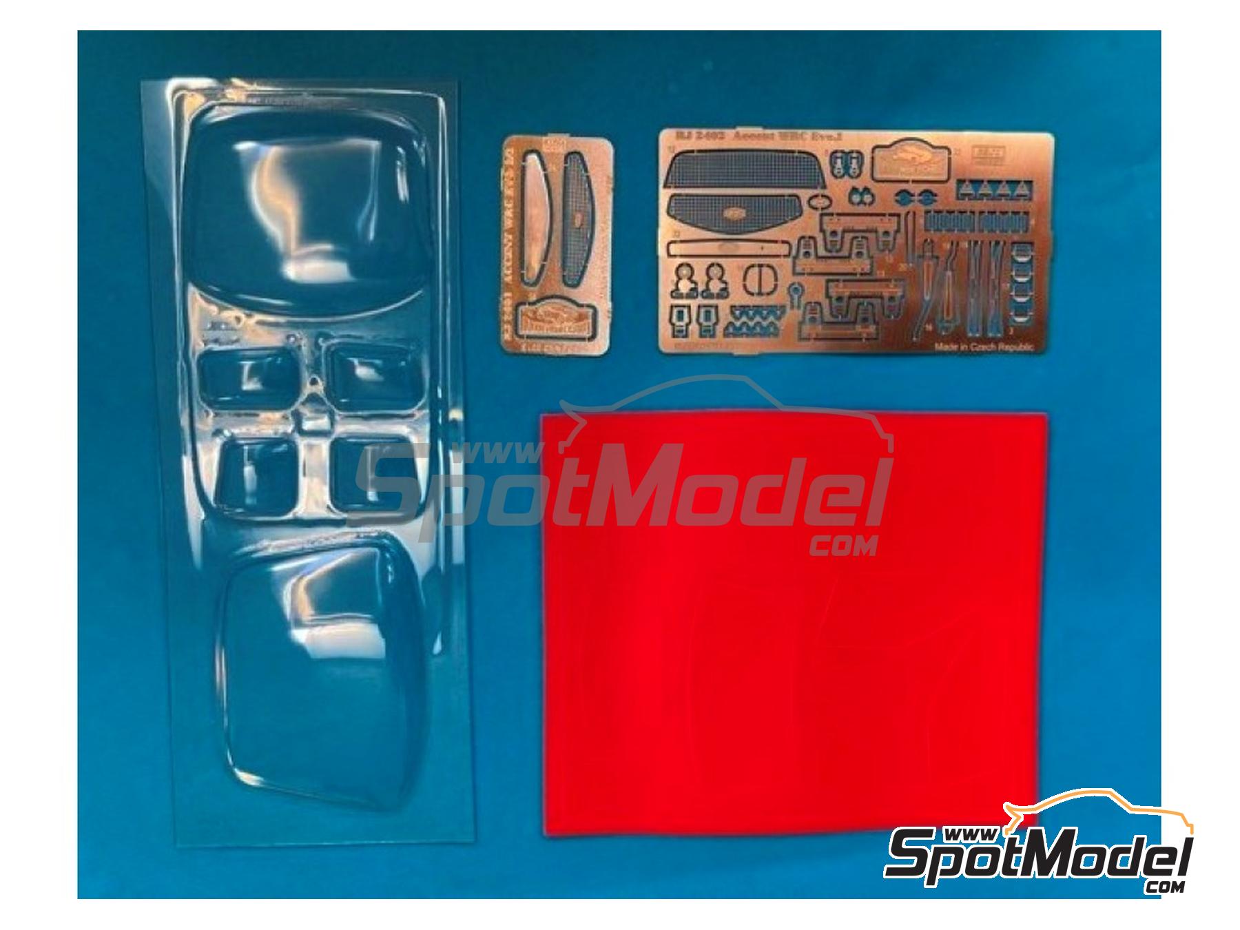 Image 3: Hyundai Accent WRC 3 sponsored by OMV - ADAC Deutschland Rally 2003 | Car scale model kit in 1/24 scale manufactured by Reji Model (ref.&nbsp;REJI-2401D, also 2401D)