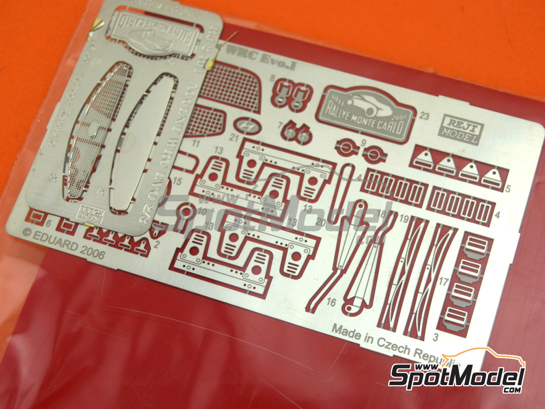 Image 8: Hyundai Accent WRC 3 sponsored by OMV - ADAC Deutschland Rally 2003 | Car scale model kit in 1/24 scale manufactured by Reji Model (ref.&nbsp;REJI-2401D, also 2401D)