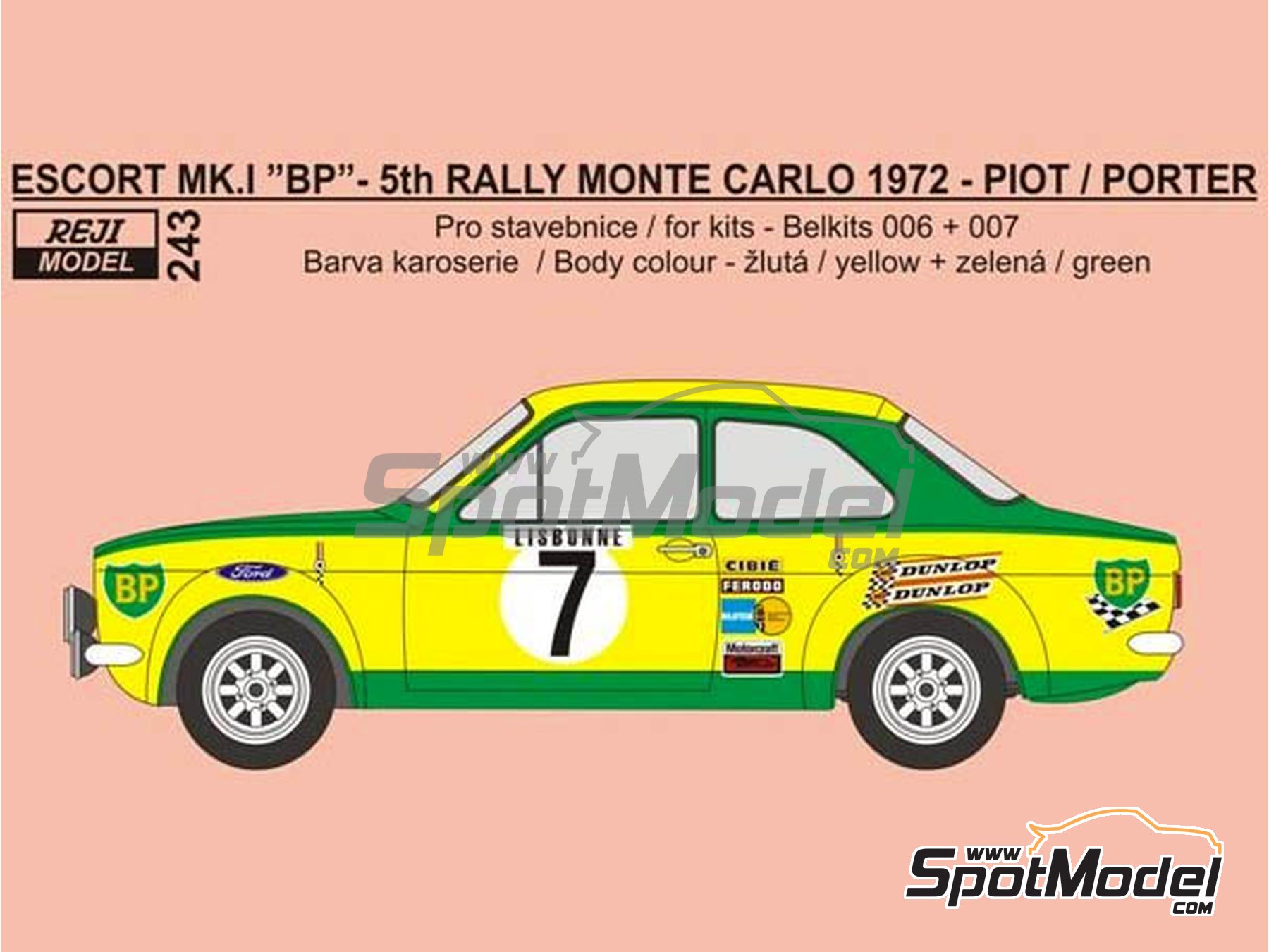 Ford Escort RS 1600 MK I 1973 Rallye Monte Carlo 1:24 – Modèle