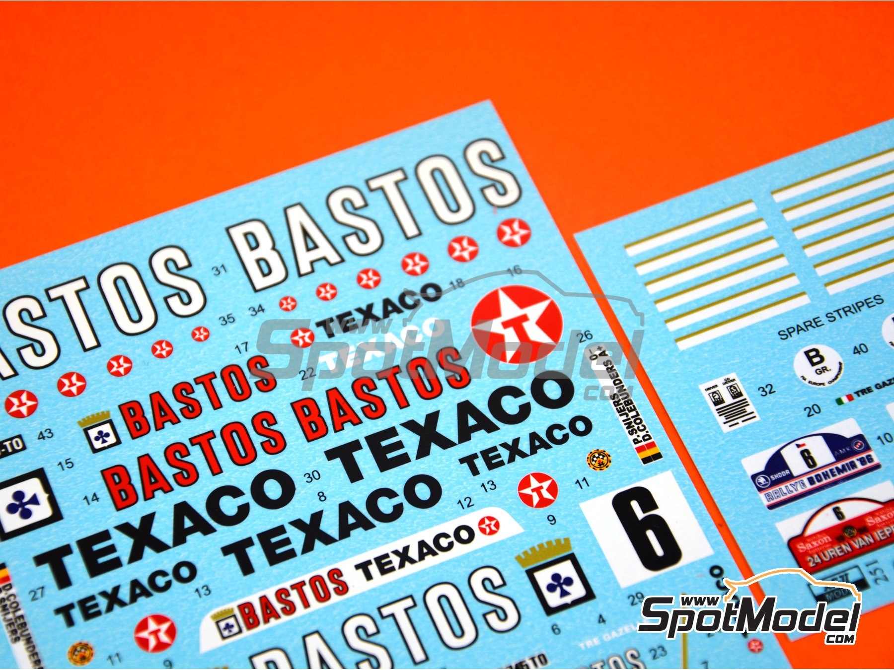 Image 1: Lancia 037 Rally sponsored by Bastos - Bohemia Rally, Ypres Rally 1986 | Marking / livery in 1/24 scale manufactured by Reji Model (ref. REJI-251, also 251)