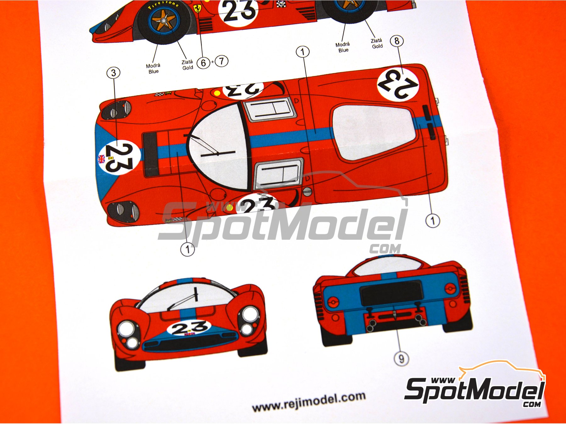 RS18 Repro Scalextric Decal OFF WHITE C16 FERRARI P4 FRONT NEED CUTTING OUT 