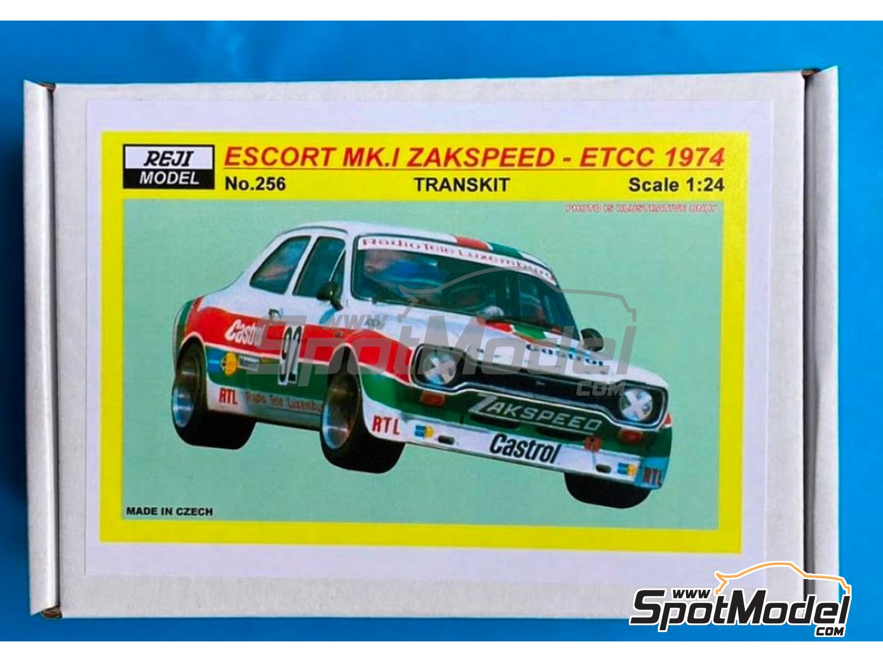 Image 2: Ford Escort Mk. I Zakspeed patrocinado por RTL, Castrol - 4 Horas de Monza 1974 | Decoraci&oacute;n en escala&nbsp;1/24 fabricado por Reji Model (ref.&nbsp;REJI-256, tambien 256)