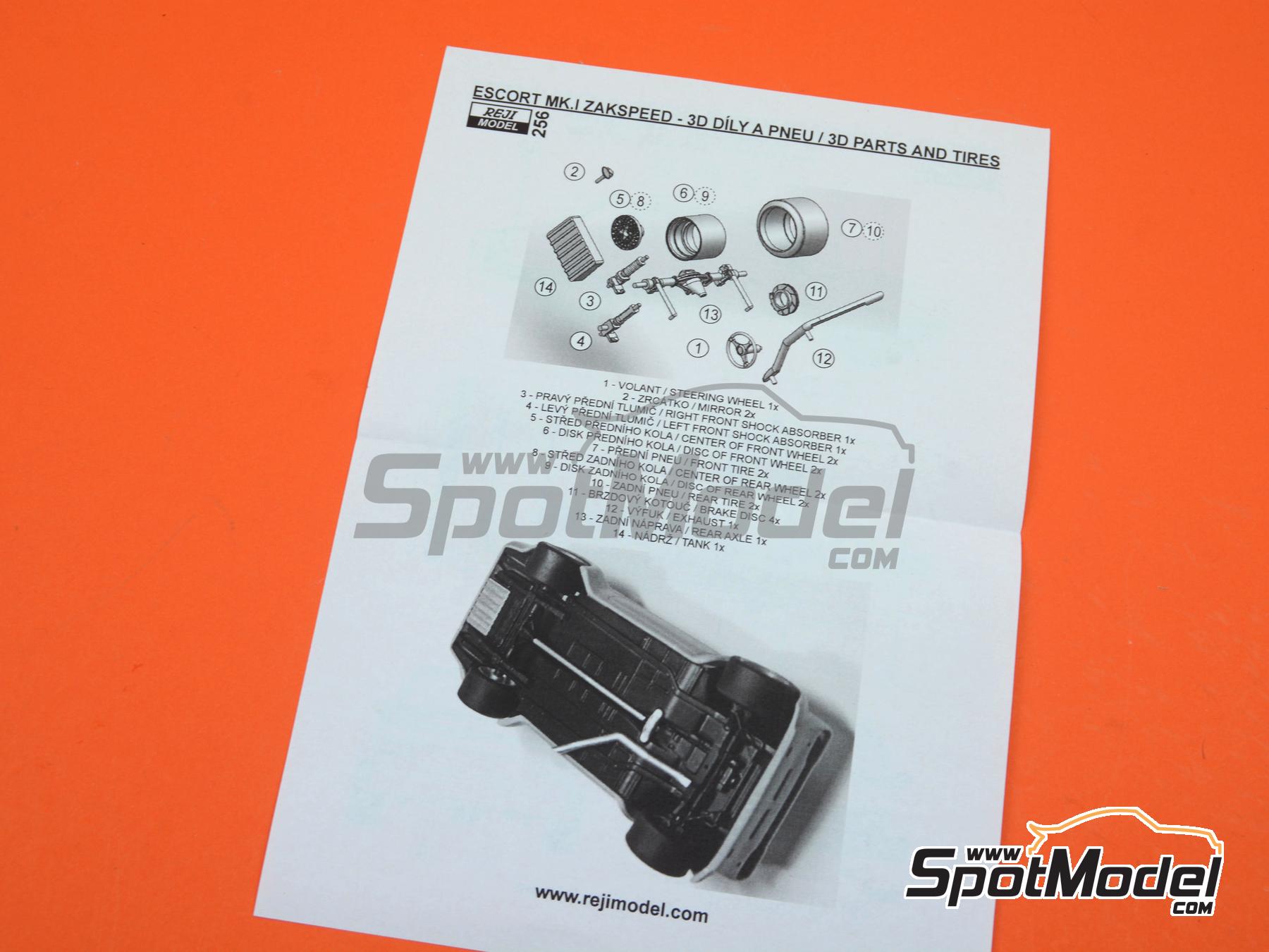 Image 12: Ford Escort Mk. I Zakspeed patrocinado por RTL, Castrol - 4 Horas de Monza 1974 | Decoraci&oacute;n en escala&nbsp;1/24 fabricado por Reji Model (ref.&nbsp;REJI-256, tambien 256)