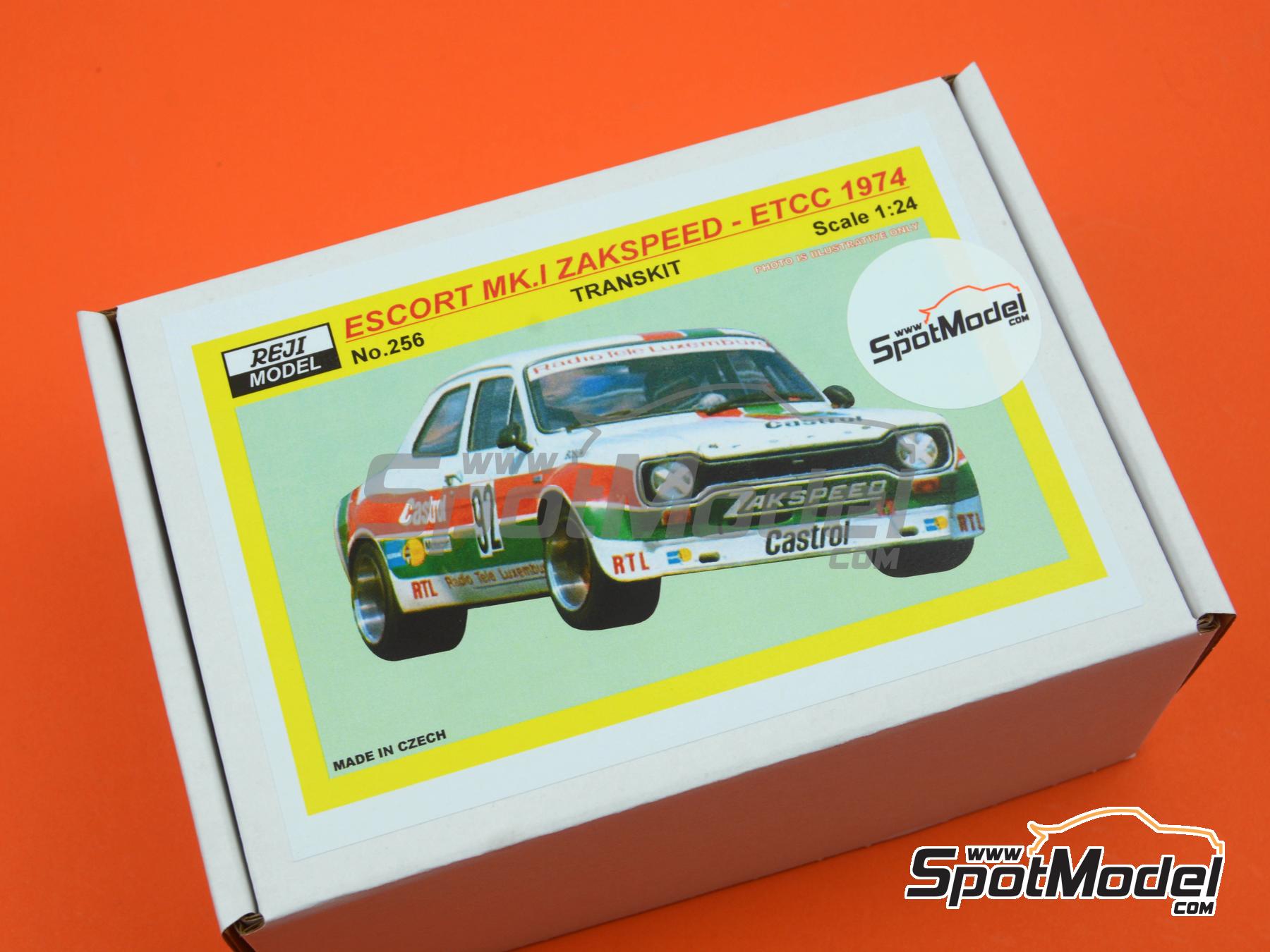 Image 13: Ford Escort Mk. I Zakspeed patrocinado por RTL, Castrol - 4 Horas de Monza 1974 | Decoraci&oacute;n en escala&nbsp;1/24 fabricado por Reji Model (ref.&nbsp;REJI-256, tambien 256)