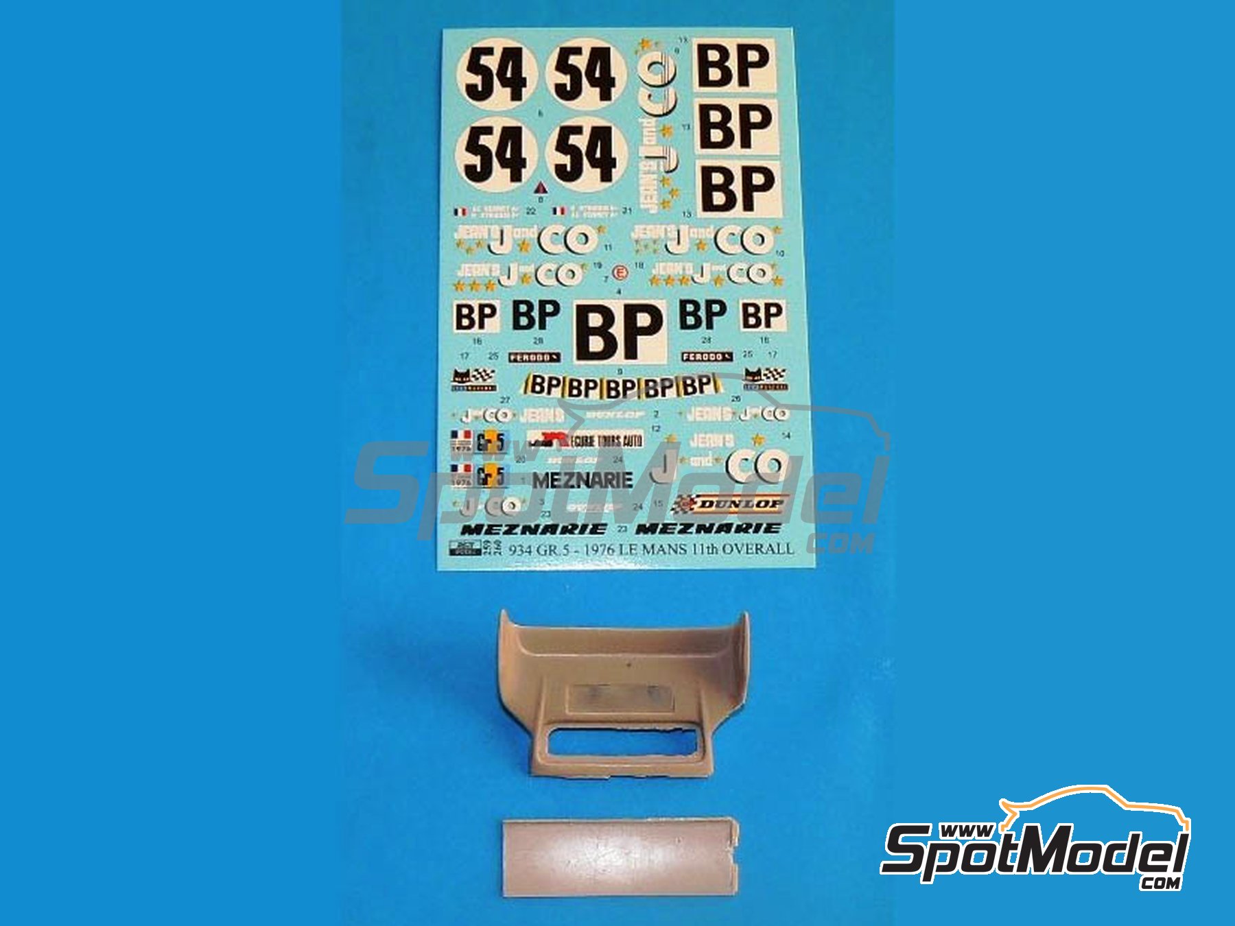 Image 3: Porsche 934 Turbo RSR Group 5 Meznarie Racing Team sponsored by Jeans JandCO - 24 Hours Le Mans 1976 | Marking / livery in 1/24 scale manufactured by Reji Model (ref.&nbsp;REJI-260, also 260 and 0260)