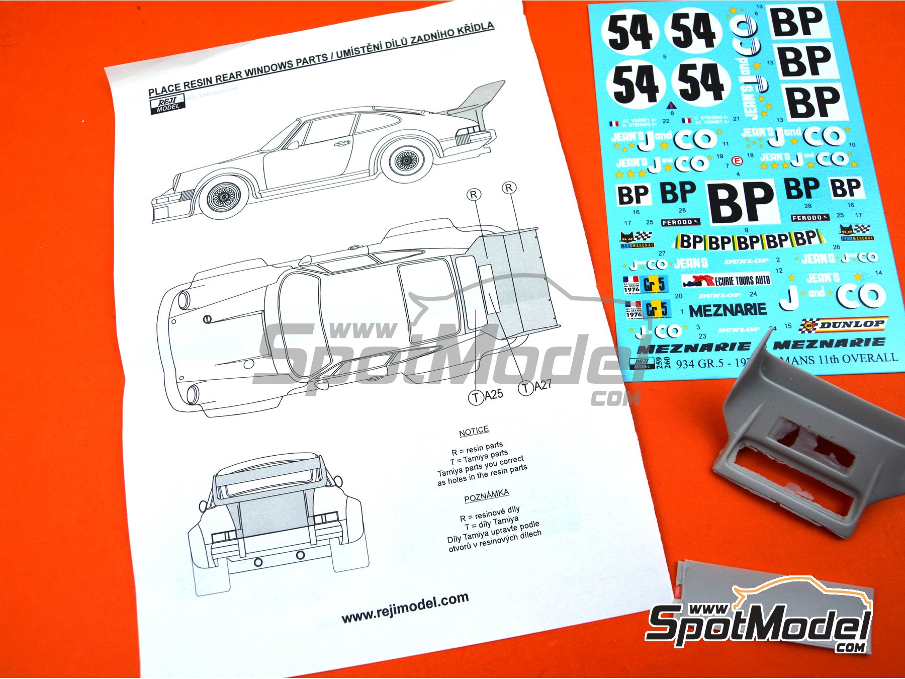 Image 4: Porsche 934 Turbo RSR Group 5 Meznarie Racing Team sponsored by Jeans JandCO - 24 Hours Le Mans 1976 | Marking / livery in 1/24 scale manufactured by Reji Model (ref.&nbsp;REJI-260, also 260 and 0260)