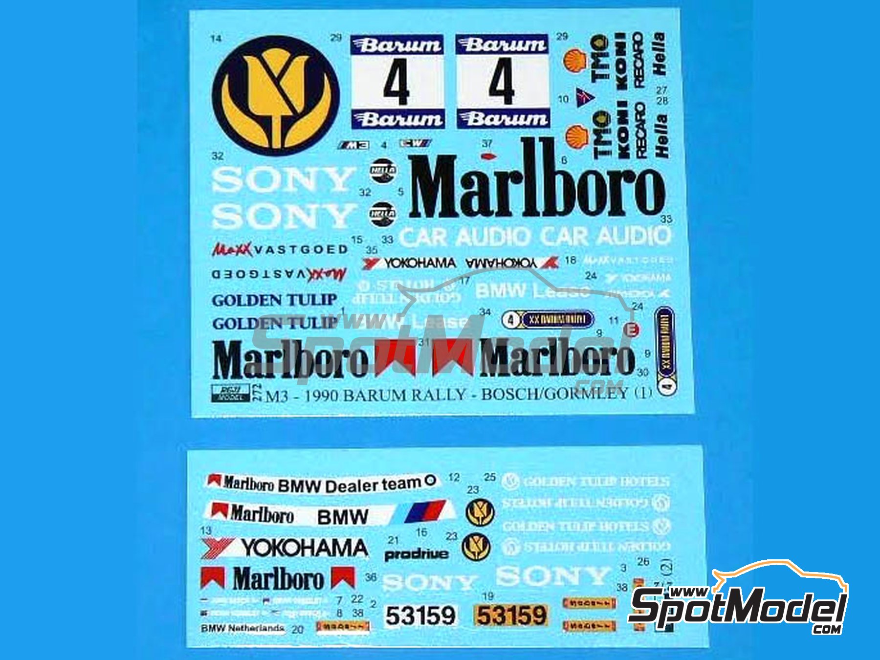 Image 2: BMW M3 E30 sponsored by Marlboro - Barum Czech Rally 1990 | Marking / livery in 1/24 scale manufactured by Reji Model (ref.&nbsp;REJI-272, also 272)