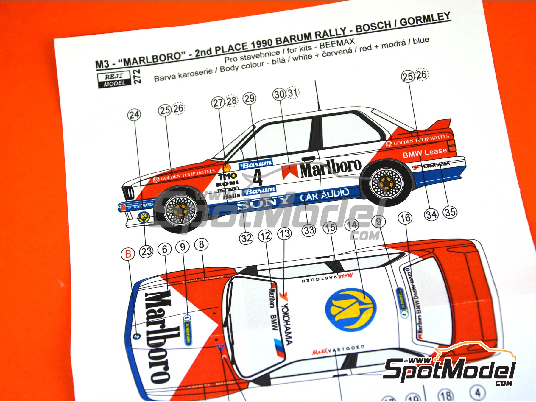 Reji Model 272: Marking / livery 1/24 scale - BMW M3 E30 sponsored by ...