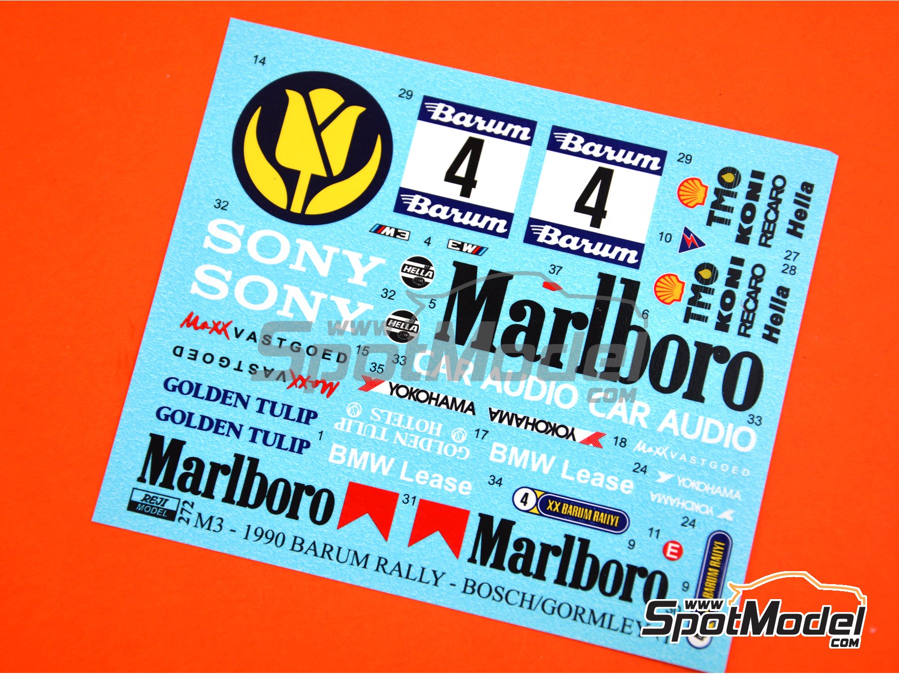 Image 6: BMW M3 E30 sponsored by Marlboro - Barum Czech Rally 1990 | Marking / livery in 1/24 scale manufactured by Reji Model (ref.&nbsp;REJI-272, also 272)