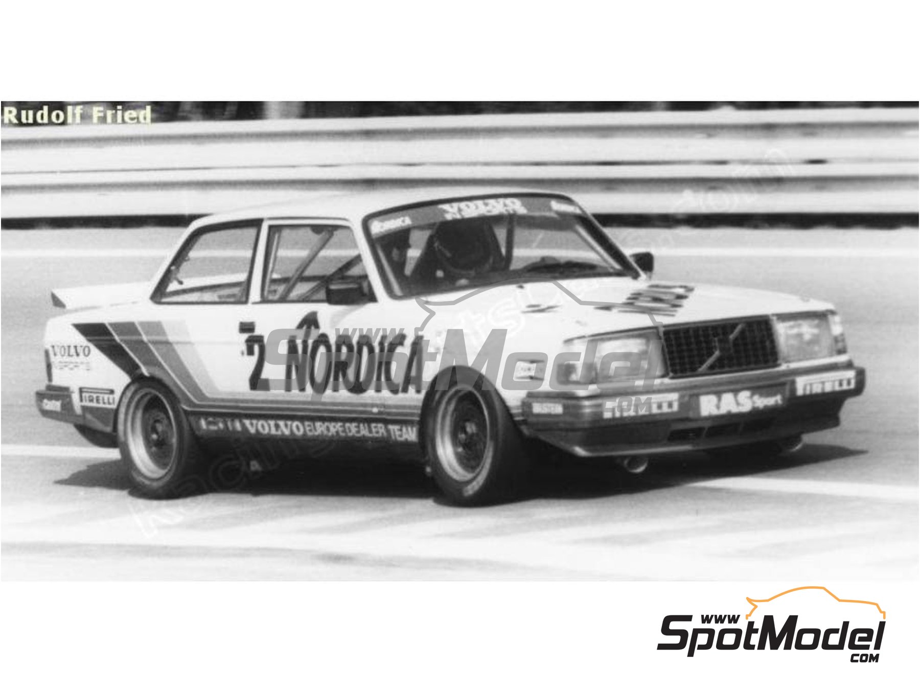 Image 3: Volvo 240 Turbo RAS Sport Volvo Europe Dealer Team sponsored by Nordica - European Touring Car Championship ETCC 1986 | Marking / livery in 1/24 scale manufactured by Reji Model (ref.&nbsp;REJI-279, also 279)
